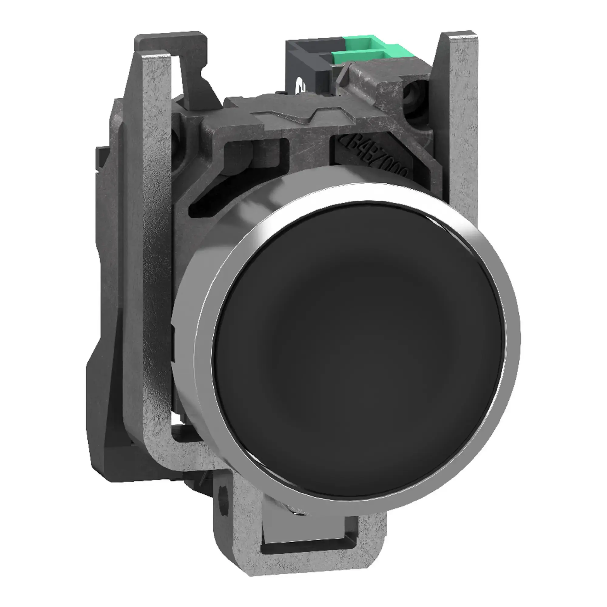 Schneider Electric XB4BA215 Drucktaster, Harmony XB4, Metall, 22mm, schwarz, unbeschriftet, tastend, 1S, Push-In (img_001)