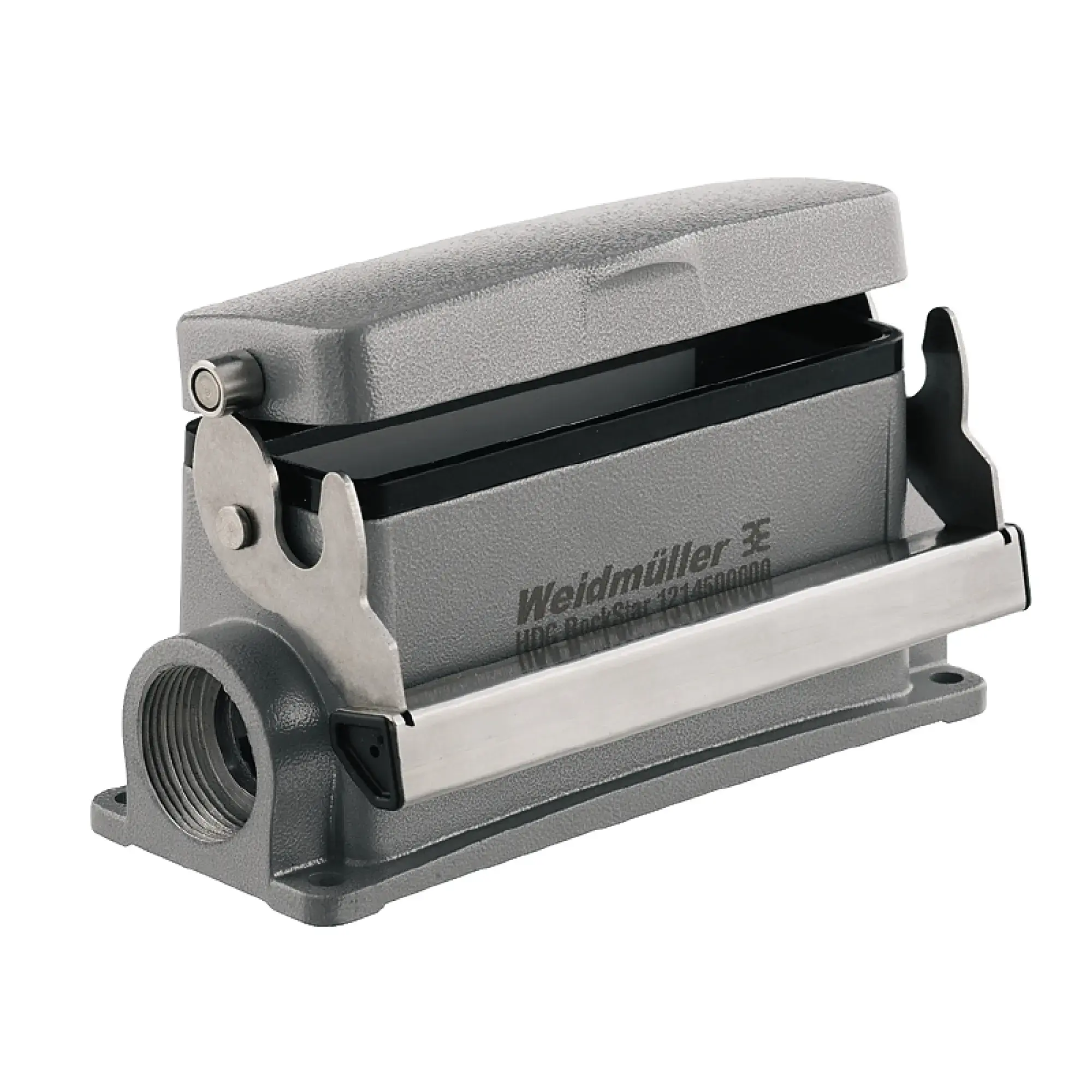 Weidmüller 1214500000 Housing (industry plug-in connectors), Base housing, End-locking clamp, lower side, Size: 8, IP65 (in plugged condition) (img_001) Weidmüller 1214500000 Housing (industry plug-in connectors), Base housing, End-locking clamp, lower side, Size: 8, IP65 (in plugged condition) (img_001)