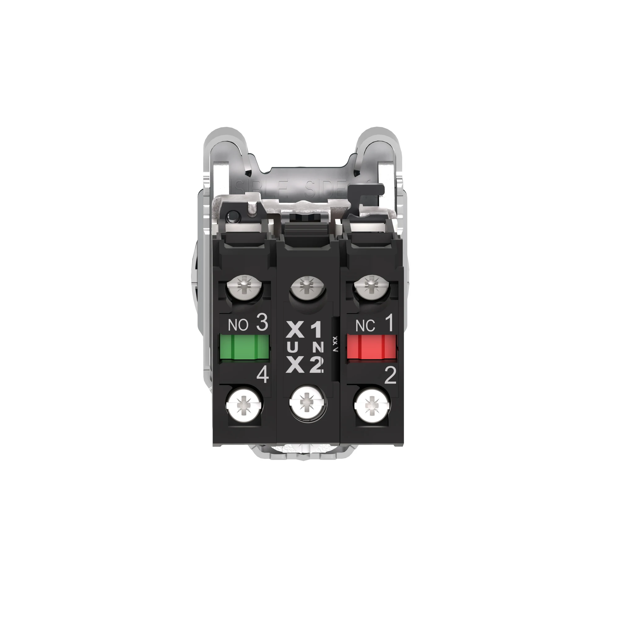 Schneider Electric XB4FK134M5 Pilot light selector switch, Harmony XB4F, metal, 30mm, red, universal LED, 3 positions, 1NC+1NO, 230-240V AC (img_002)