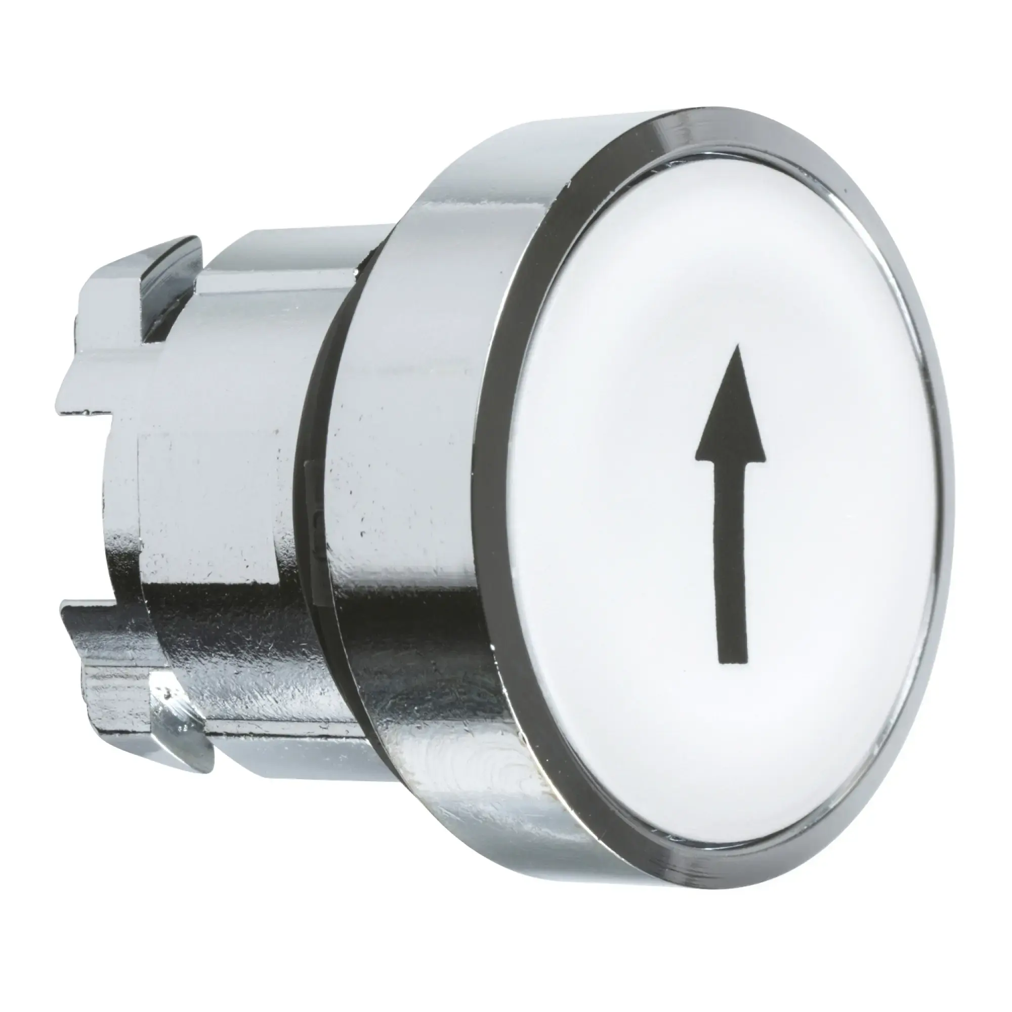 Schneider Electric ZB4BA334 Push button, Front element, Harmony XB4, Metal, 22mm, white, labeled arrow up, momentary (img_004)