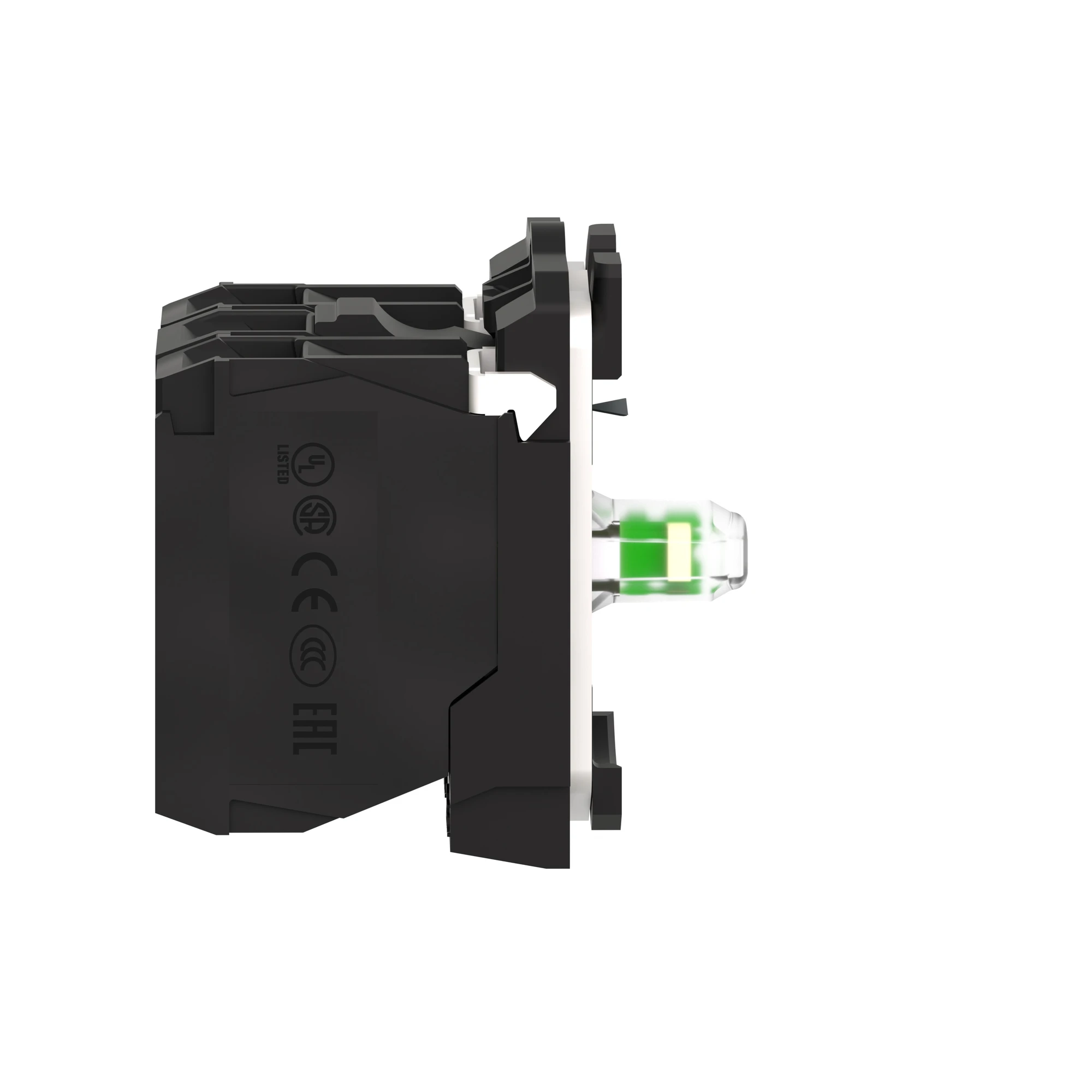 Schneider Electric ZB5AW0M13 Auxiliary Contact Block, Harmony XB5, Plastic, White, Universal LED, with Mounting Flange, 2NO, 230-240V AC (img_005)