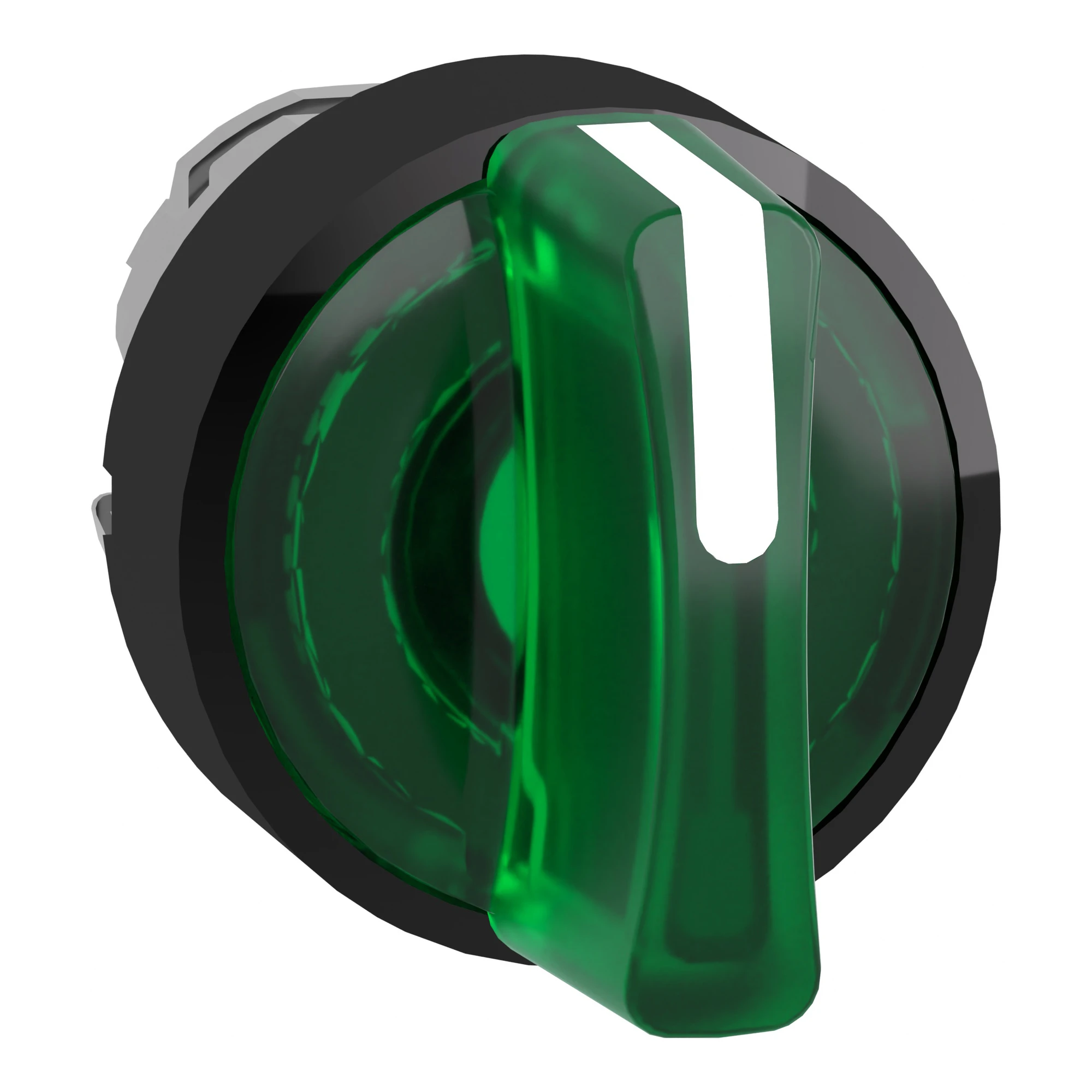 Schneider Electric ZB4BK13337 Illuminated selector switch, front element, Harmony XB4, black metal, 22mm, green, for universal LED, 3 positions, latching (img_001)
