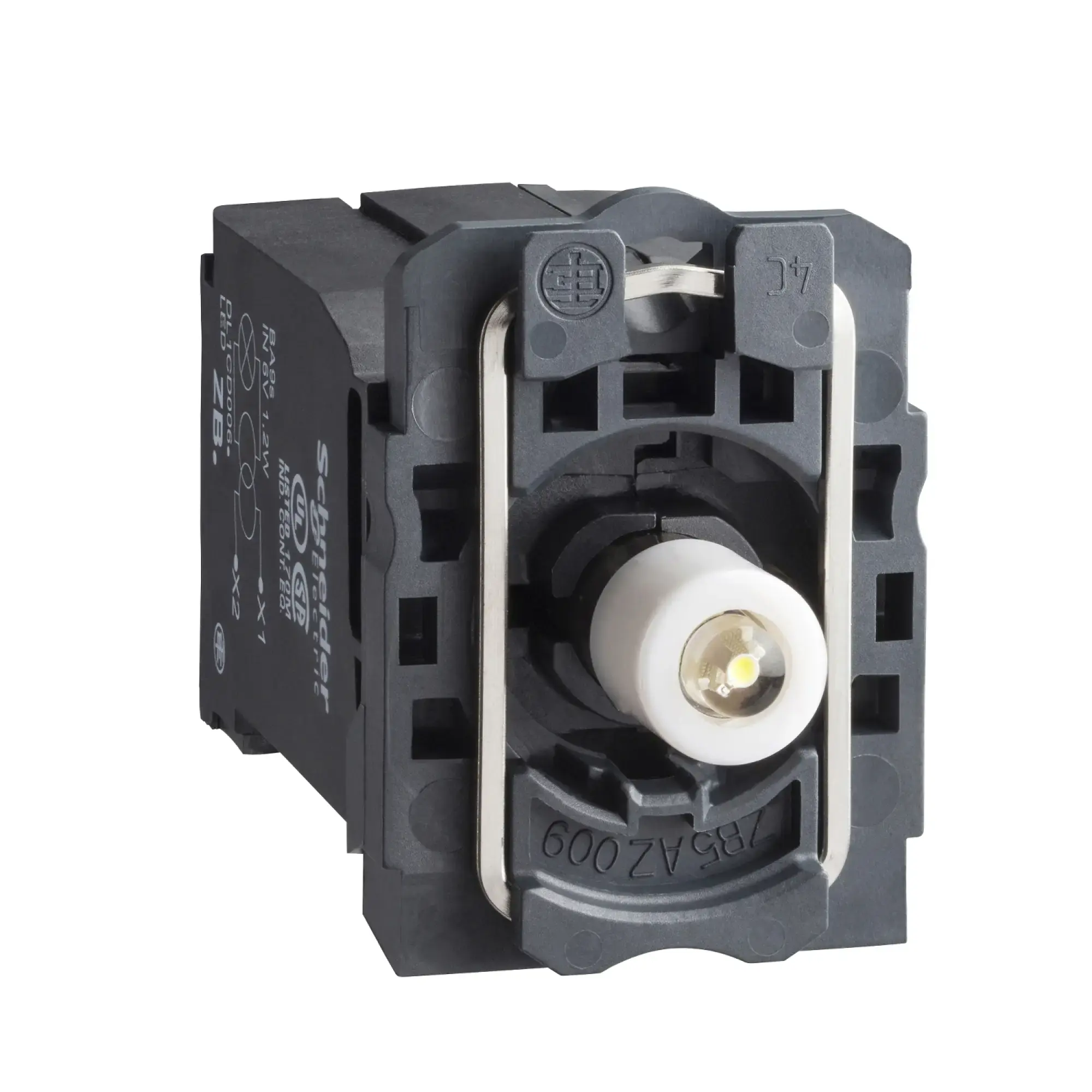 Schneider Electric ZB5AV5D1 Lamp socket with mounting flange, Harmony XB5, plastic, white, LED BA9s, screw terminal, 400V (img_002)
