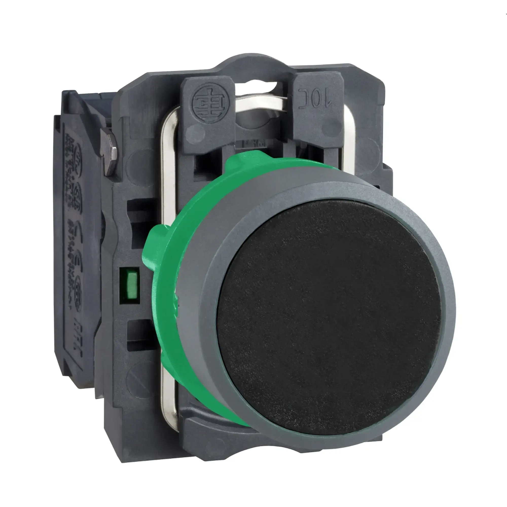 Schneider Electric XB5AA21C0 Pushbutton, Harmony XB5, Plastic, light grey, black, unmarked, 22mm, momentary, 1NO (img_002)