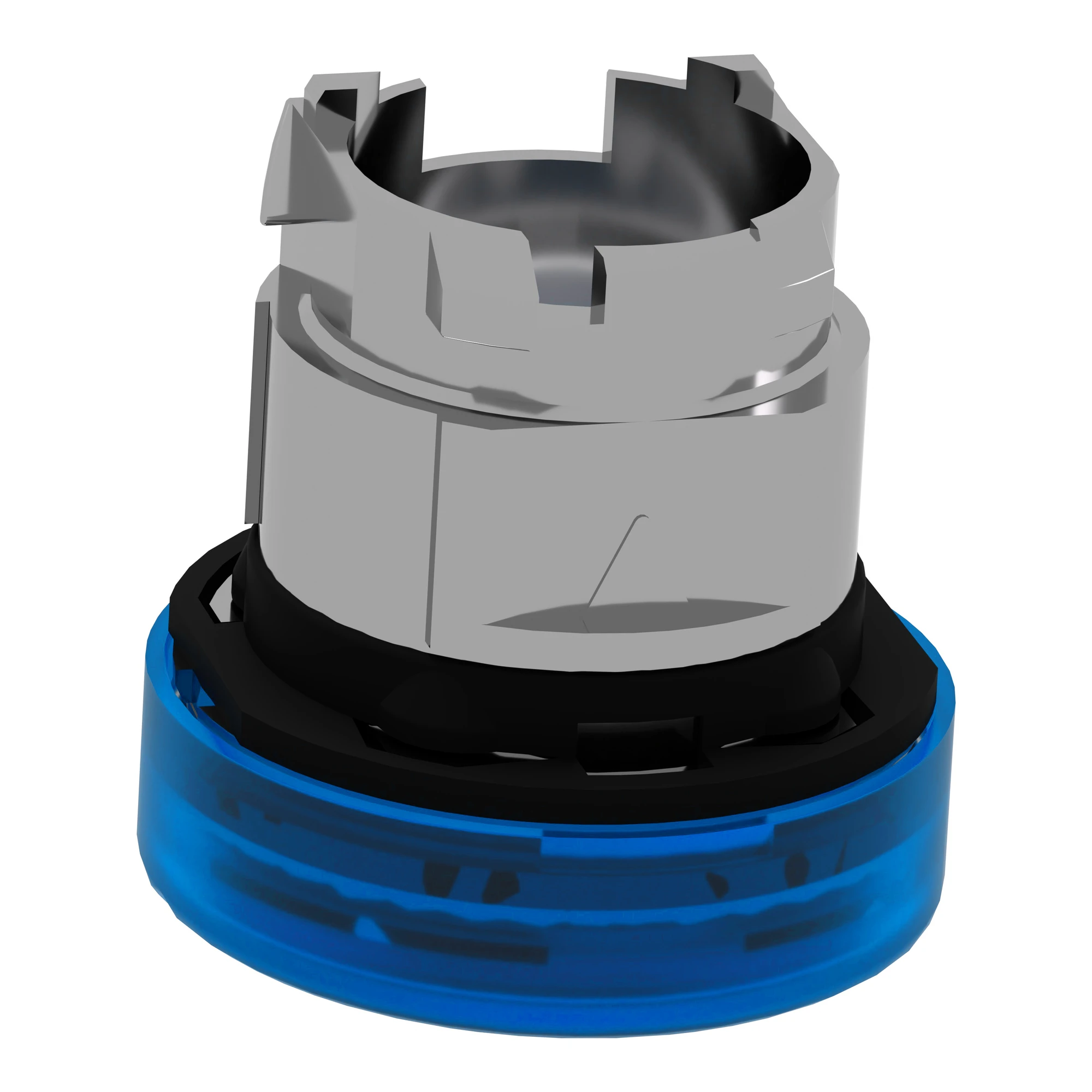 Schneider Electric ZB4BV063S Pilot light, front element, Harmony XB4, metal, 22mm, blue, for universal LED, knurled dome (img_007)