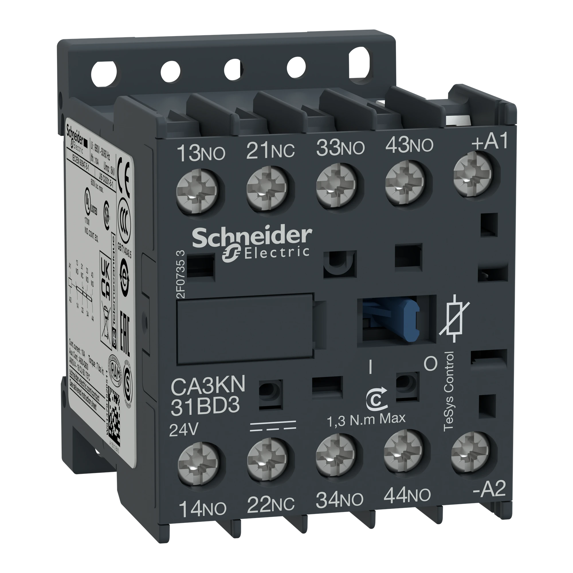 Schneider Electric CA3KN31ED3 Auxiliary Contactor, 3NO+1NC, 48V DC with Diode (img_001) Schneider Electric CA3KN31ED3 Auxiliary Contactor, 3NO+1NC, 48V DC with Diode (img_001)
