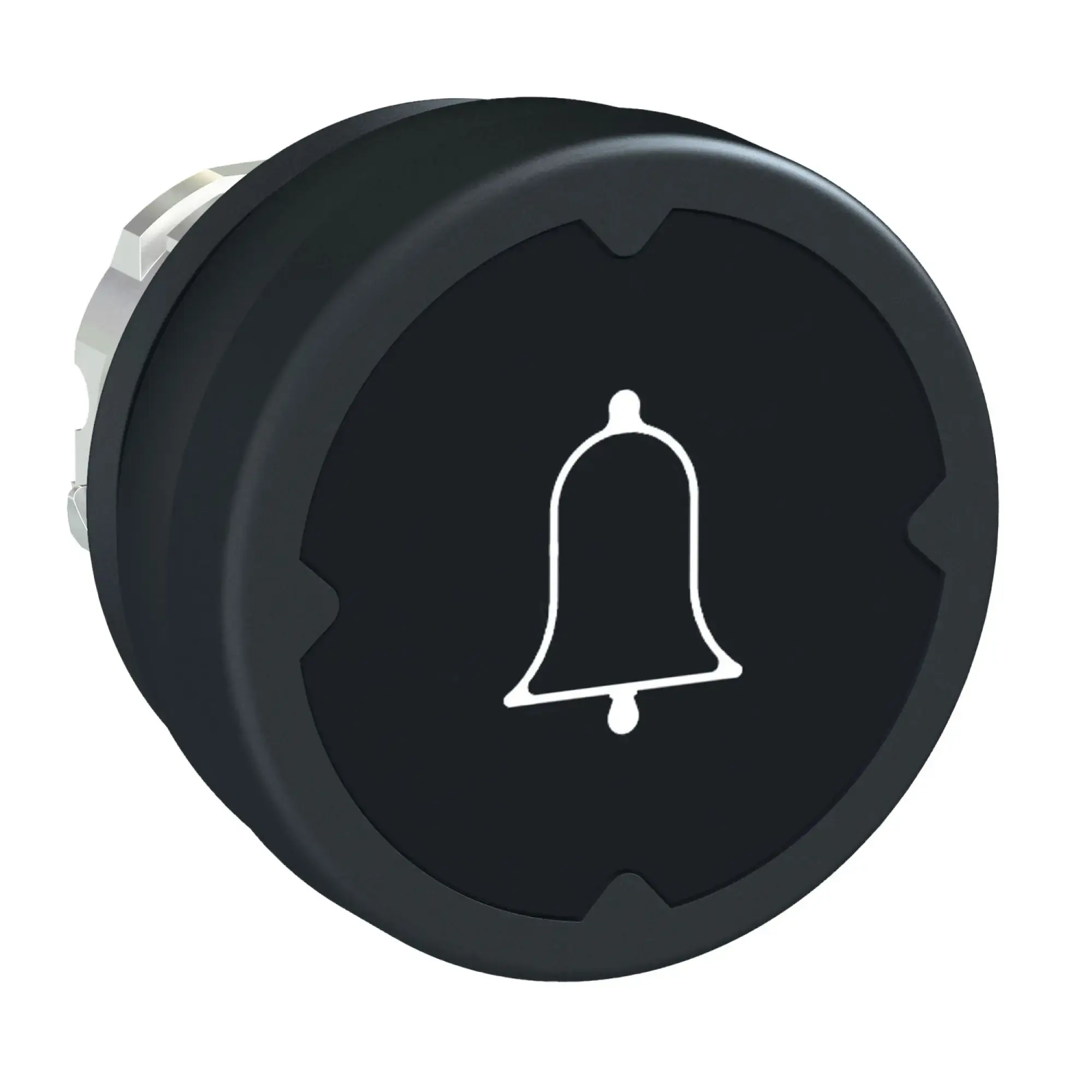 Schneider Electric ZB4BC28001 Push-button, front element, Harmony XB4, metal, 22mm, black, labeled Bell, momentary, sealing gasket (img_002)