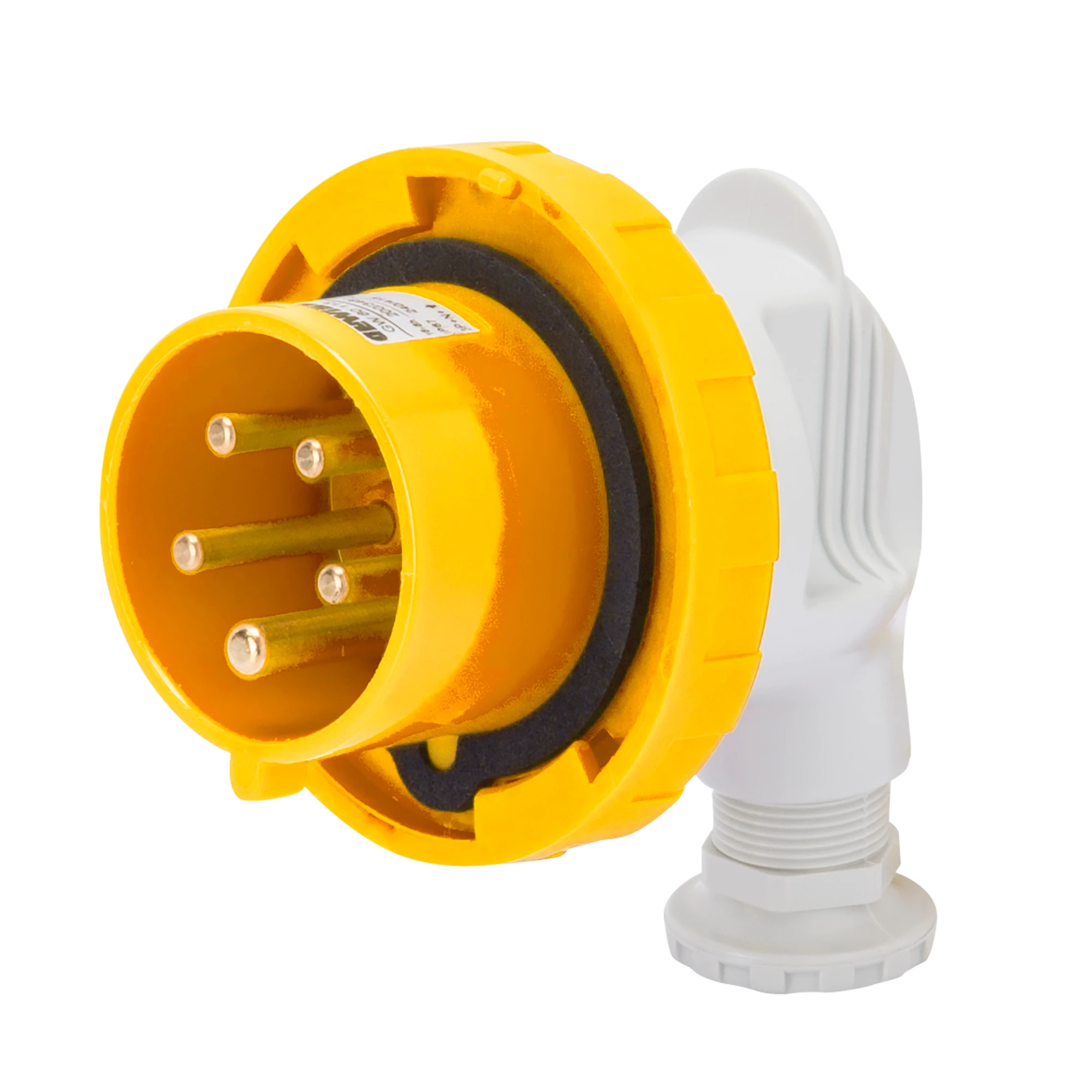 GEWISS GW60105 90° PLUG - IP67 - 2P+E 16A 100-130V 50/60HZ - YELLOW - 4H - SCREW WIRING (img_001)