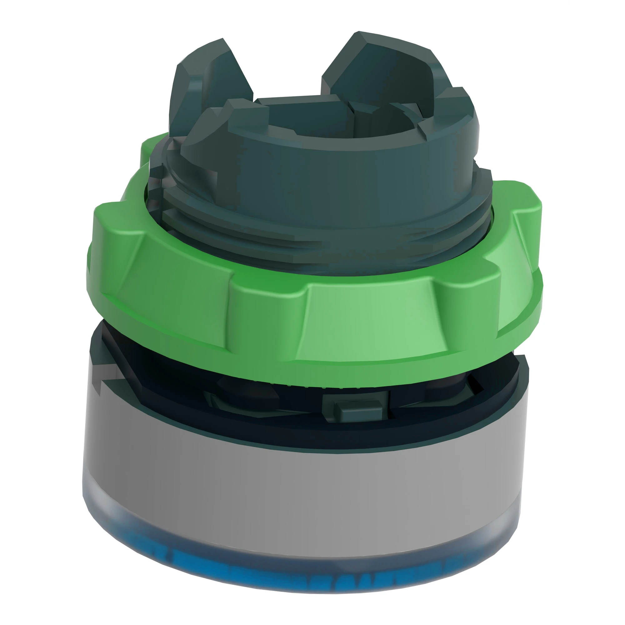 Schneider Electric ZB5AW363SC0 Illuminated pushbutton, front element, Harmony XB5, plastic, 22mm, light gray, blue, for universal LED, ridged dome (img_006)