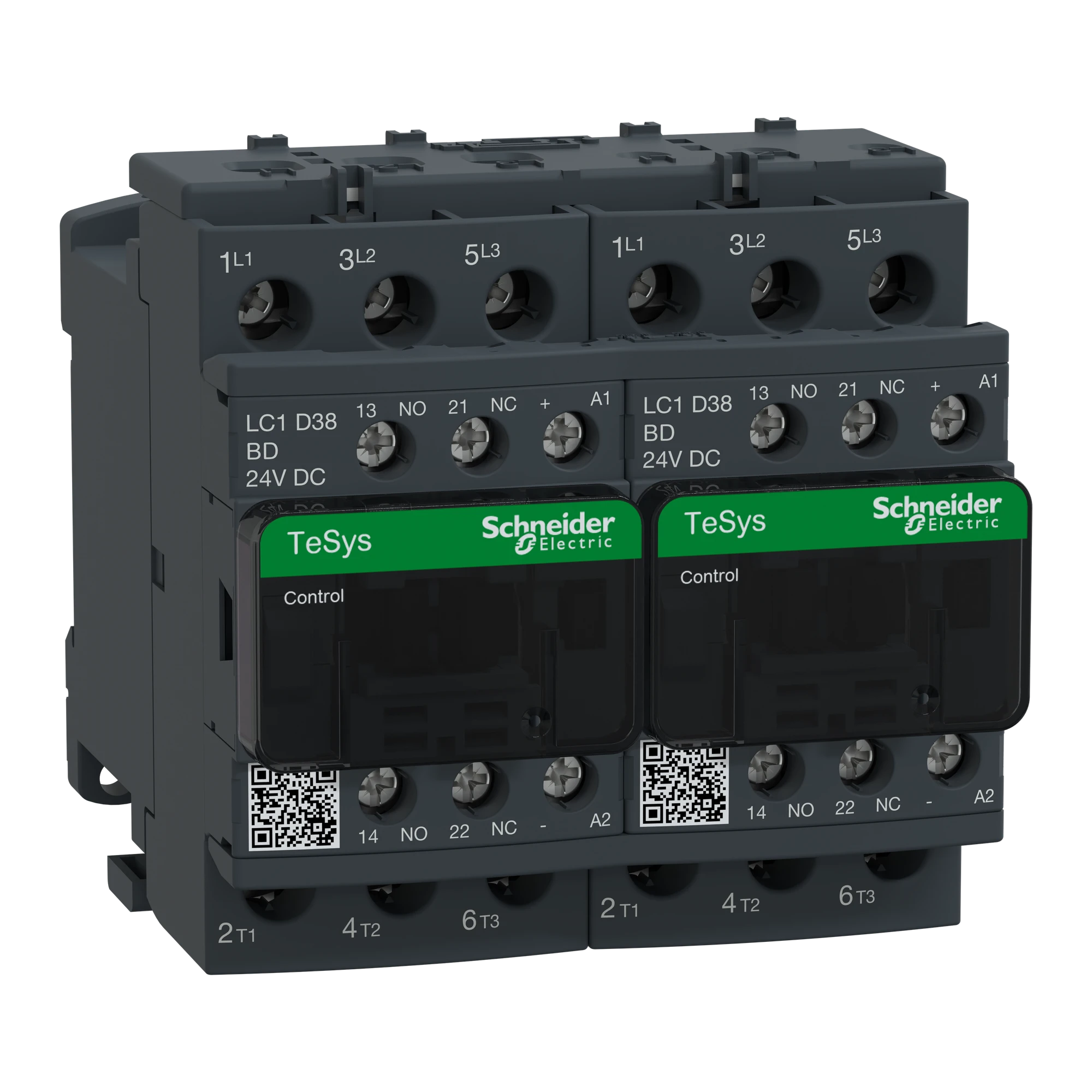 Schneider Electric LC2D38BD Reversing contactor combination, 3p+1NO+1NC, 18.5kW/400V/AC3 38A, Coil 24V DC (img_001)
