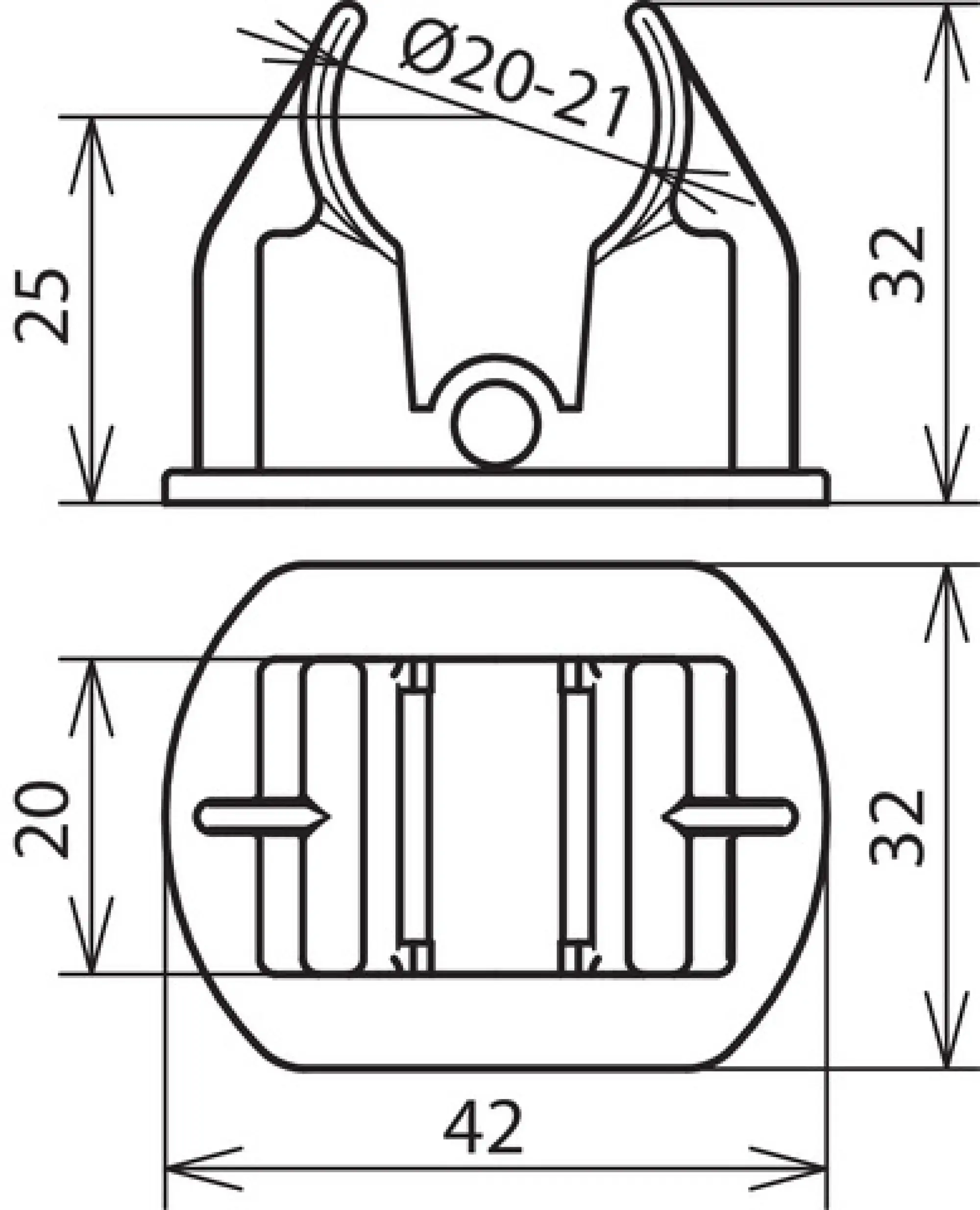 Dehn 253026 Adapter D 20mm f. HVI conductor for roof cond. holder type FB and KF (img_002)