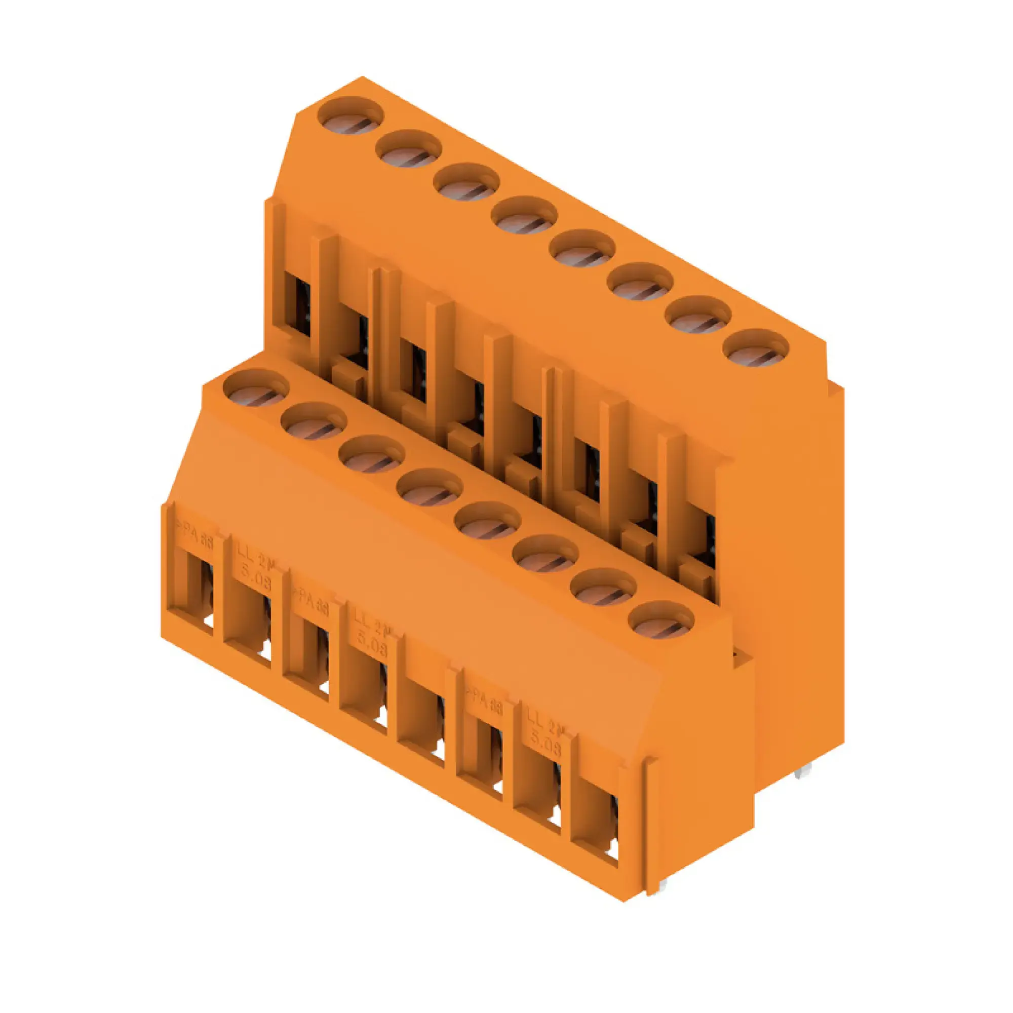 Weidmüller 1977520000 PCB terminal, 320 V, 32.5 A, Pitch in mm: 5.08, 6 mm², Number of poles: 16, Clamping yoke connection, THT solder connection, 90°, Box (img_001)