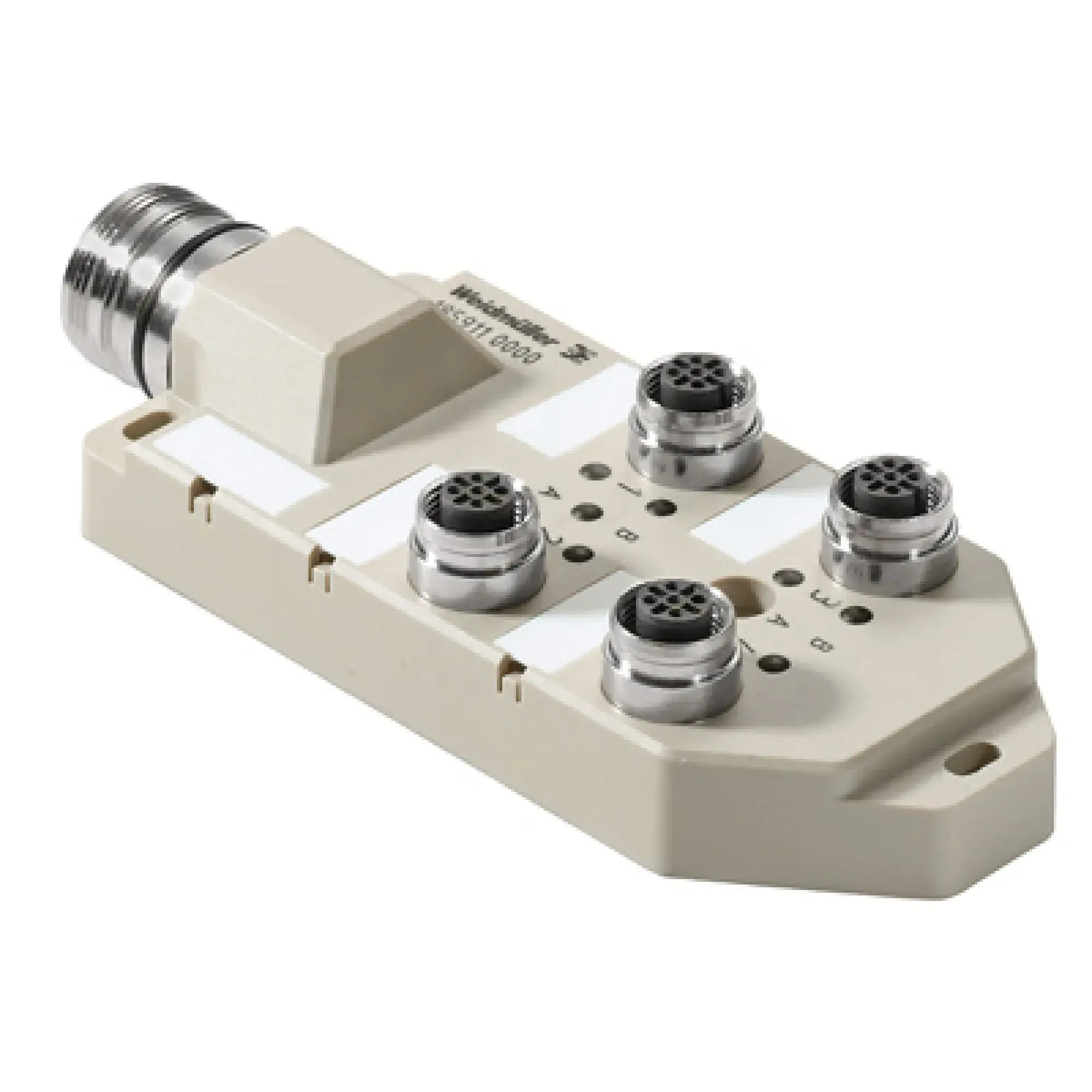 Weidmüller 1859130000 Sensor-actuator passive distributor (without cable), with M23 outlet, 19-pole, M12, 30 V, A-coded, LED: Yes, LED initiator: Yes (img_001)