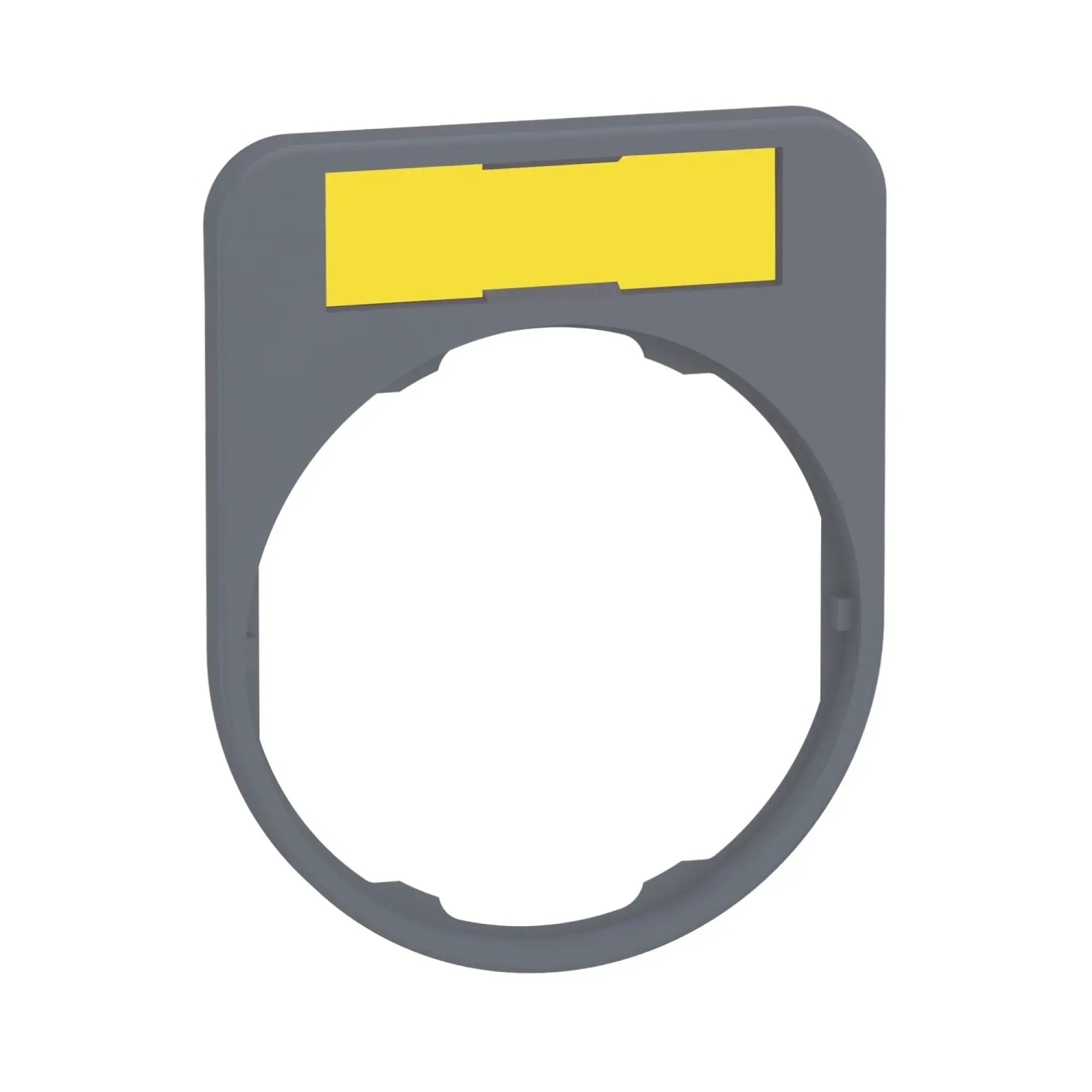 Schneider Electric ZBYF4101C0 Label holder 40x50mm, unlabelled white/yellow, for Harmony 30mm, in gray (img_002) Schneider Electric ZBYF4101C0 Label holder 40x50mm, unlabelled white/yellow, for Harmony 30mm, in gray (img_002)