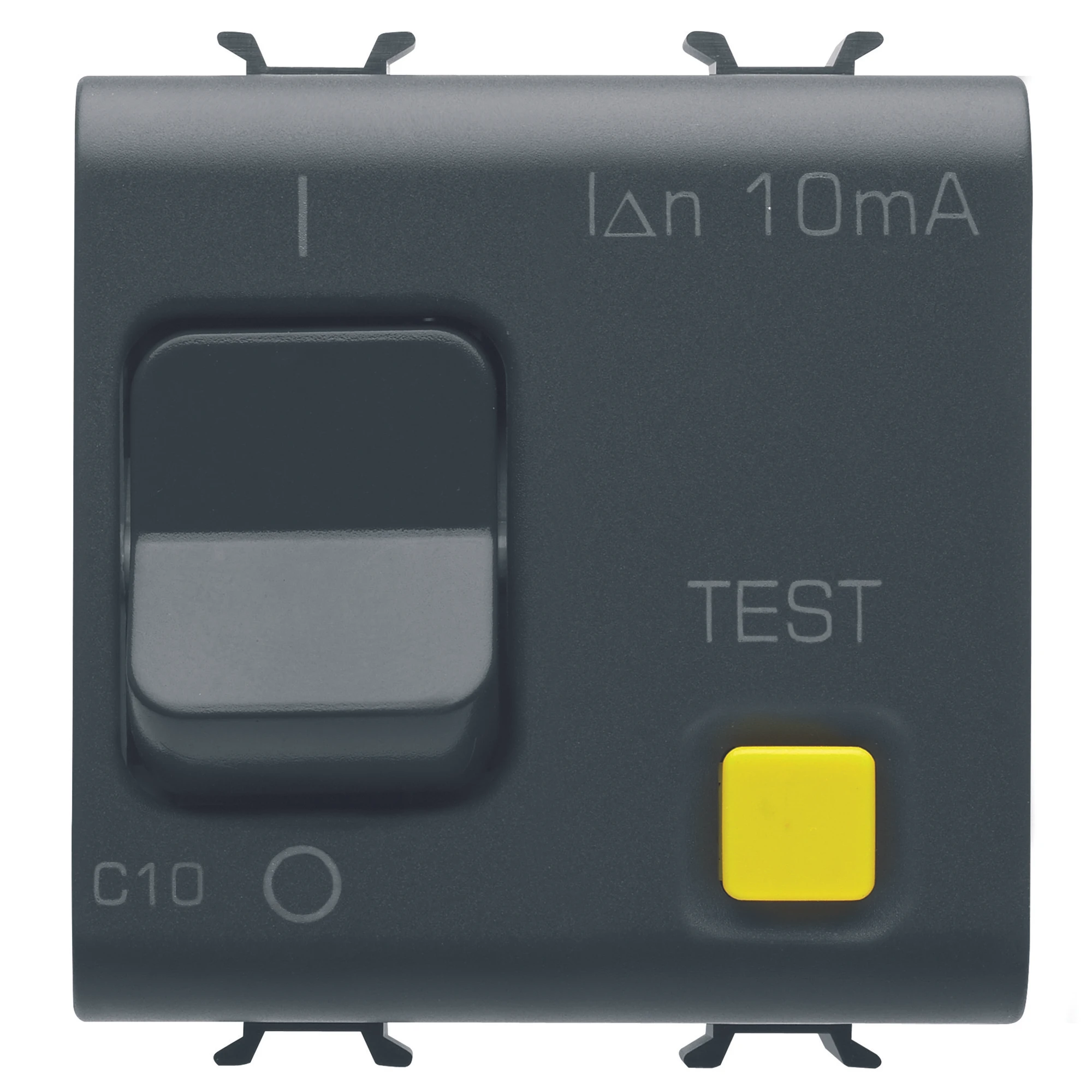 GEWISS GW12485 RESIDUAL CURRENT BREAKER WITH OVERCURRENT PROTECTION - C CHARACTERISTIC - CLASS A - 1P+N 10A 230Vac 10mA - 2 MODULES - SATIN BLACK - CHORUSMART (img_001)