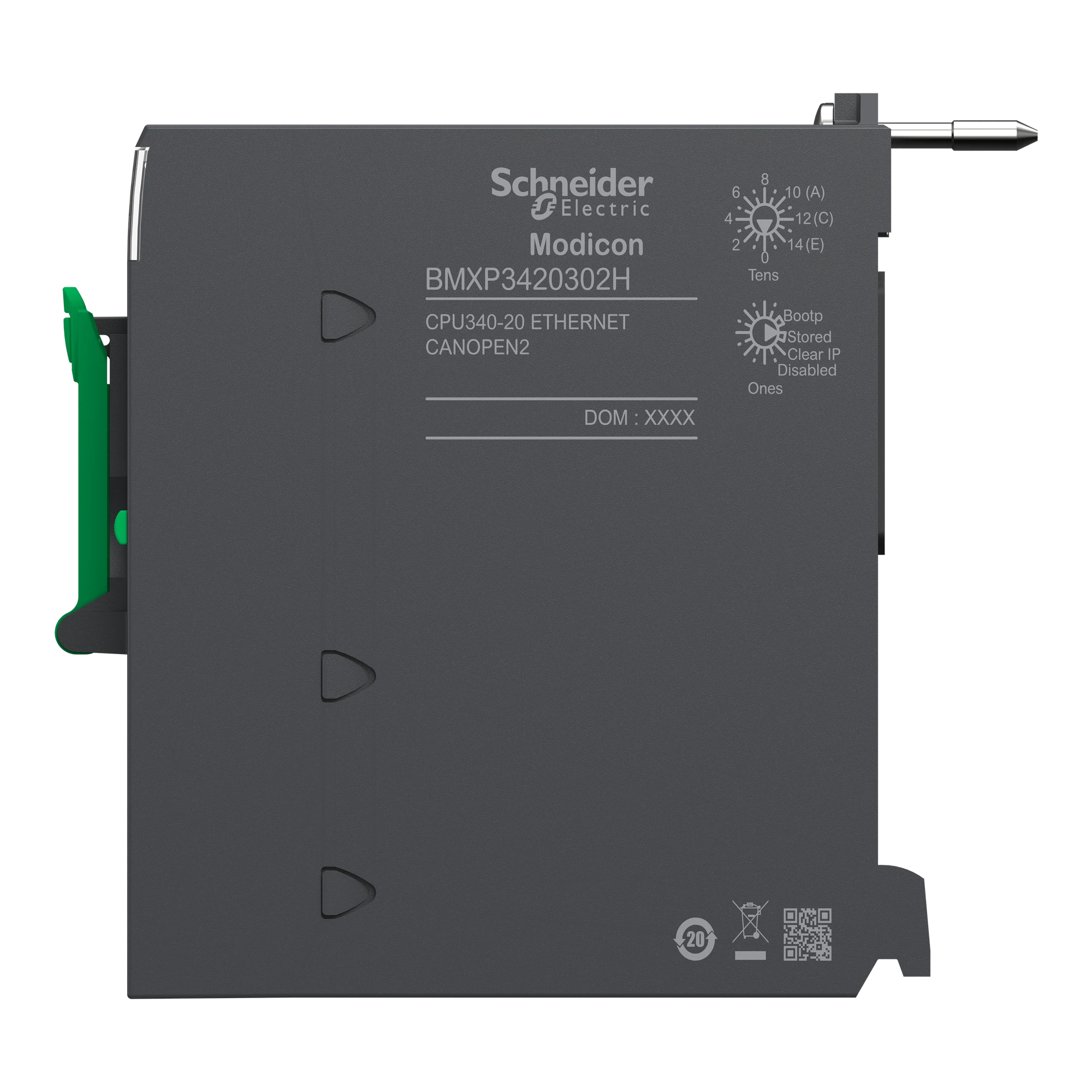 Schneider Electric BMXP3420302H Modicon M340 CPU Module, max. 1024 digital + 256 analog I/O, CANopen, Ethernet TCP/IP, rugged design (img_007) Schneider Electric BMXP3420302H Modicon M340 CPU Module, max. 1024 digital + 256 analog I/O, CANopen, Ethernet TCP/IP, rugged design (img_007)