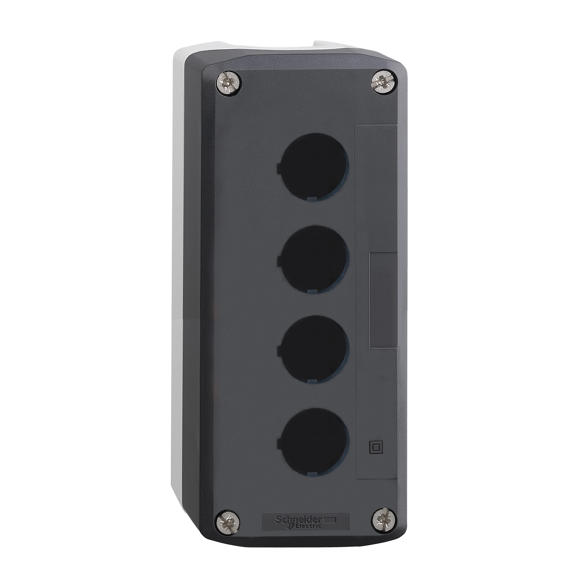 Schneider Electric XALD04 Empty enclosure, Harmony XALD, plastic, dark grey, 4 holes, 22mm (img_001)