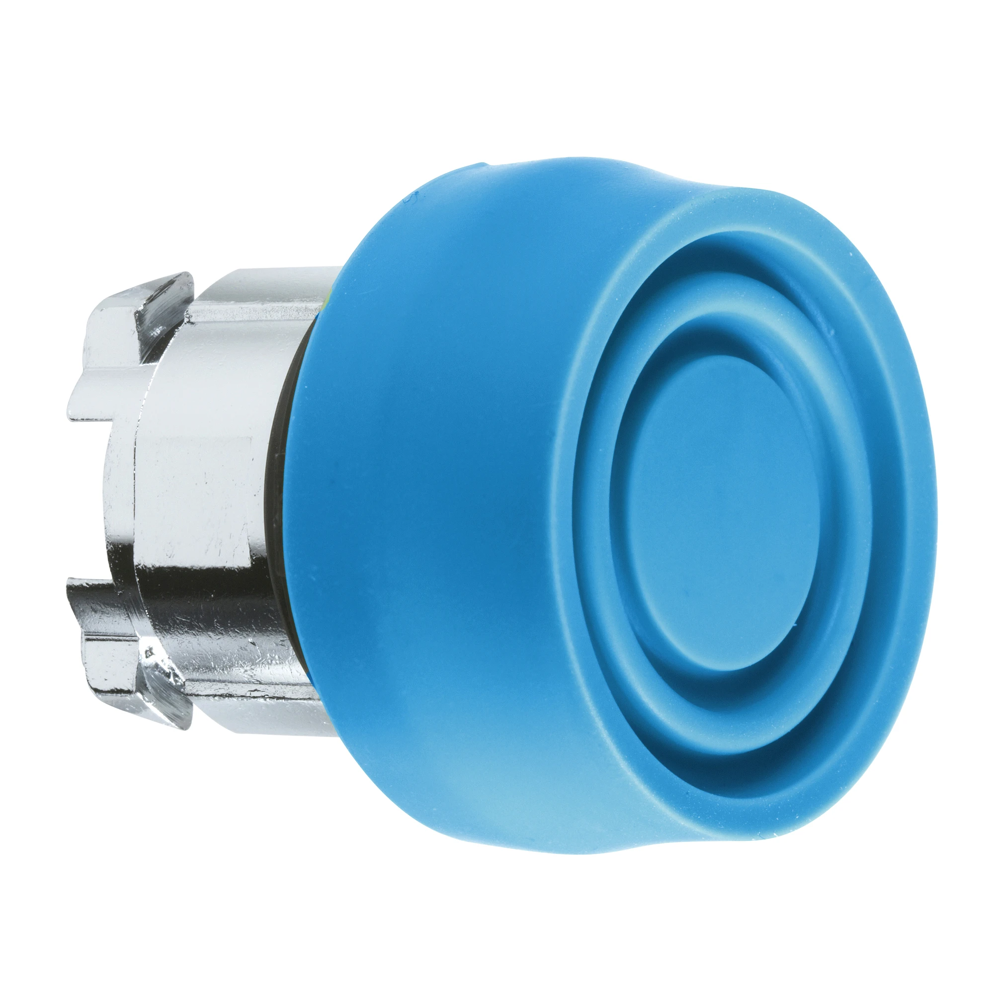 Schneider Electric ZB4BP6S Pushbutton, Front Element, Harmony XB4, Metal, 22mm, Blue, Unlabeled, Momentary, with Protective Cap (img_001)