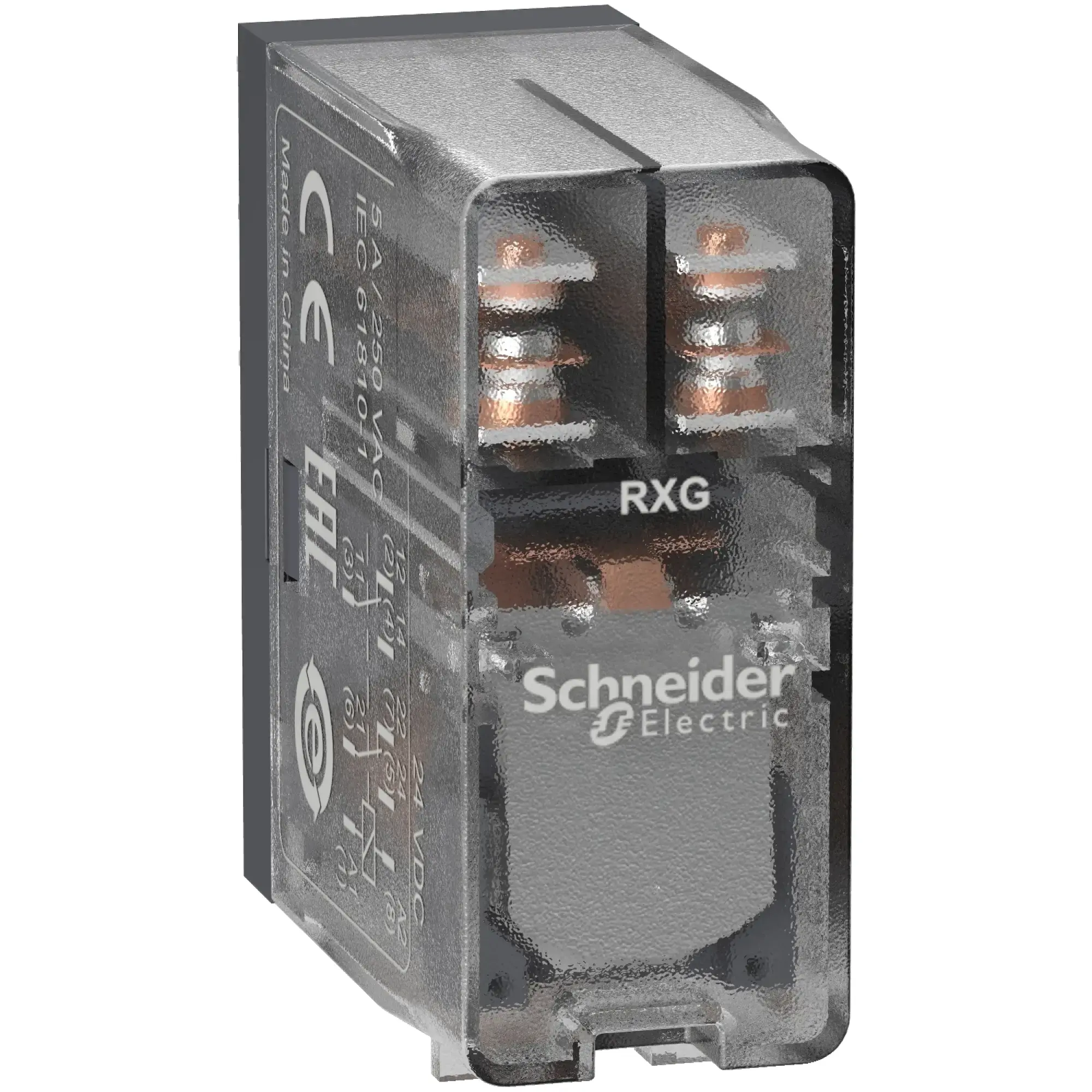 Schneider Electric RXG25BD Socketed Interface Relay RXG, 2 C/O, 5 A, 24 VDC, Clear Housing (img_006)