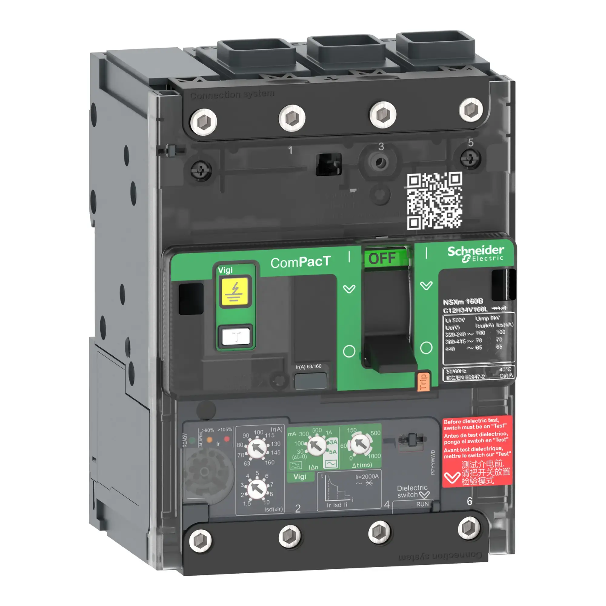 Schneider Electric C11B34V025L Compact power switch with residual current protection ComPacT NSXm with MicroLogic 4.1 VIGI 25A 3P 25kA/415V EverLink (img_002)