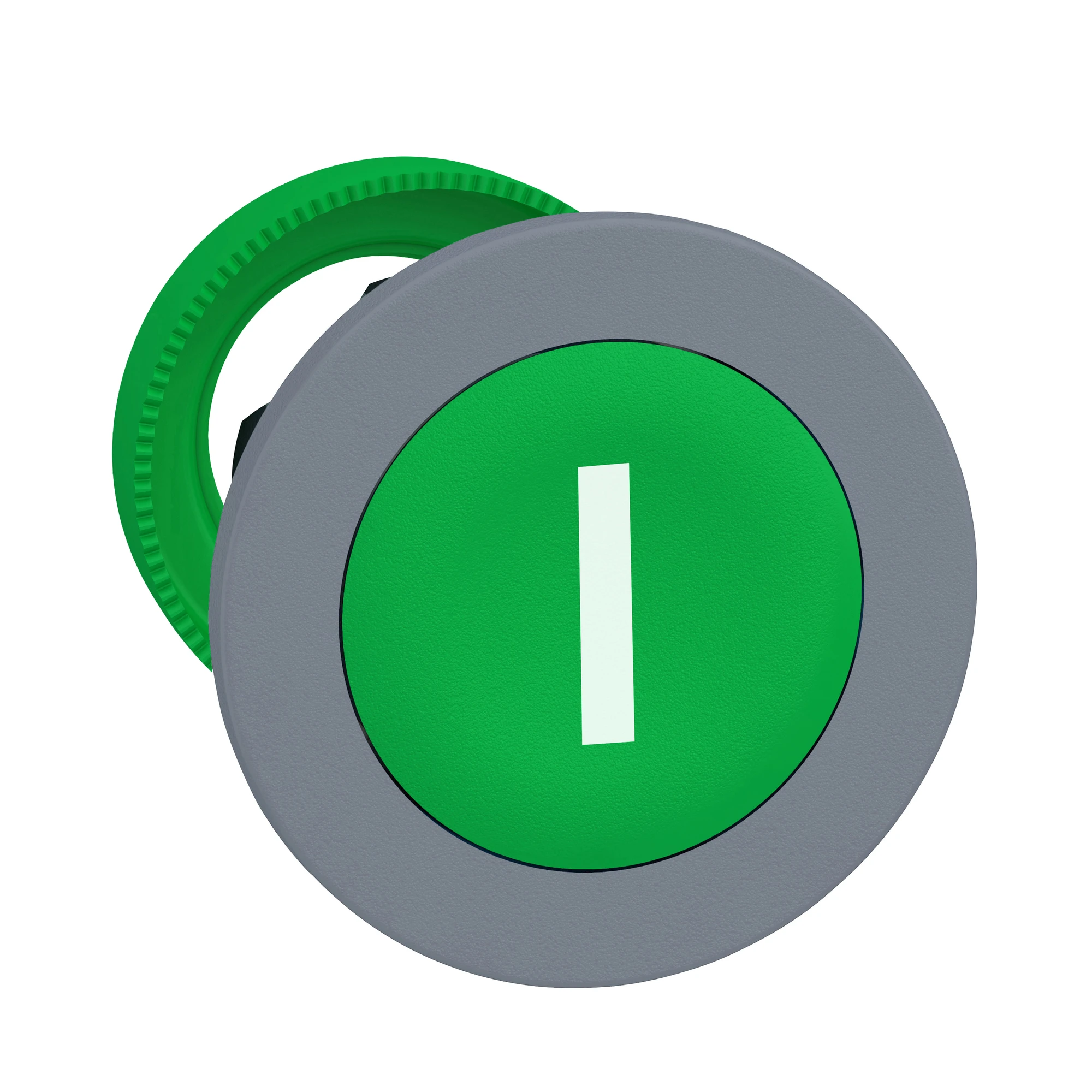 Schneider Electric ZB5FA331C0 Pushbutton, Front Element, Harmony XB5F, Plastic, 30mm, light grey, green, labeled I, momentary (img_001) Schneider Electric ZB5FA331C0 Pushbutton, Front Element, Harmony XB5F, Plastic, 30mm, light grey, green, labeled I, momentary (img_001)