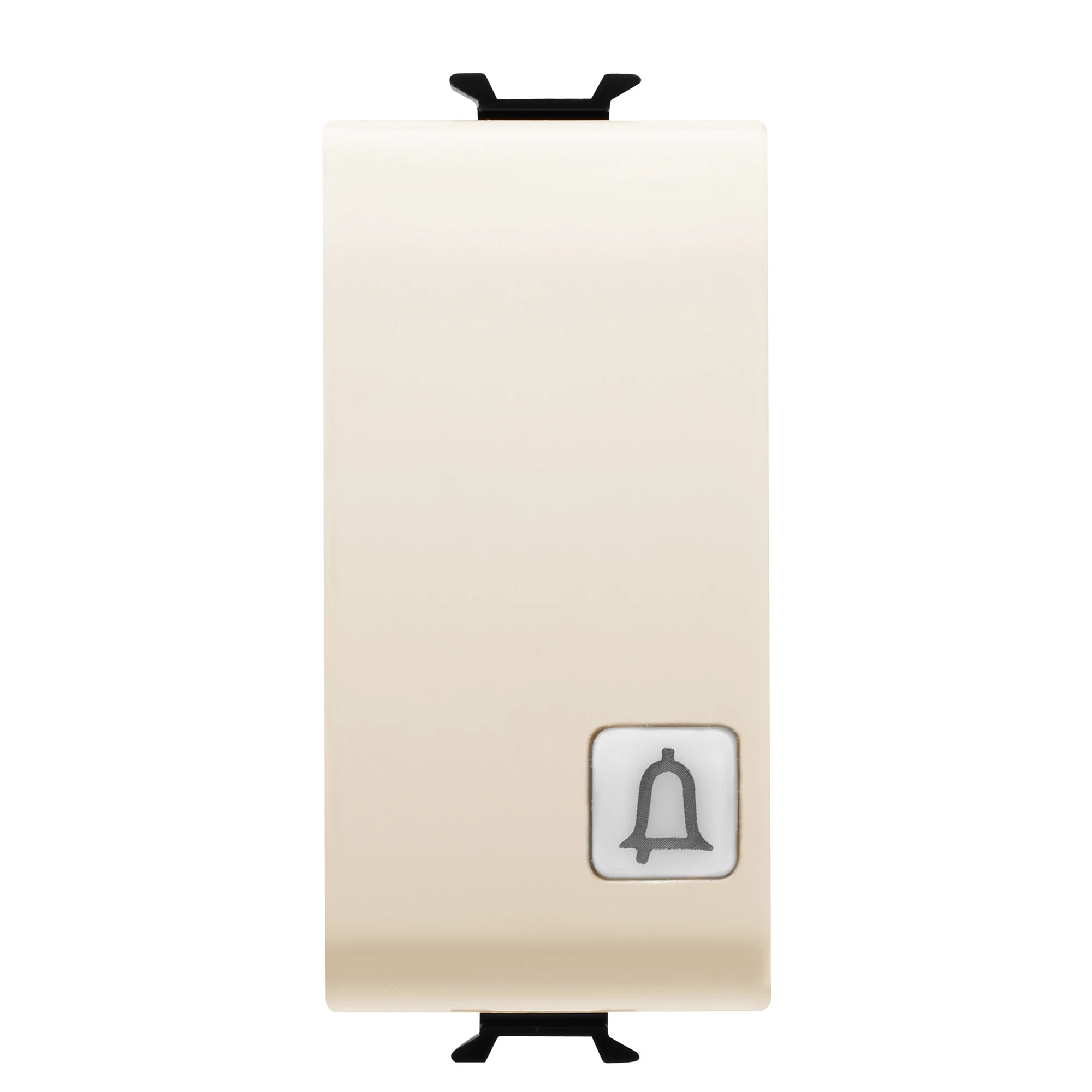 GEWISS GW11153 PUSH-BUTTON 1P 250V ac - NO 16A ILLUMINABLE - WITH REPLACEABLE NEUTRAL LENS - SYMBOL: BELL - 1 MODULE - IVORY - CHORUSMART (img_001)