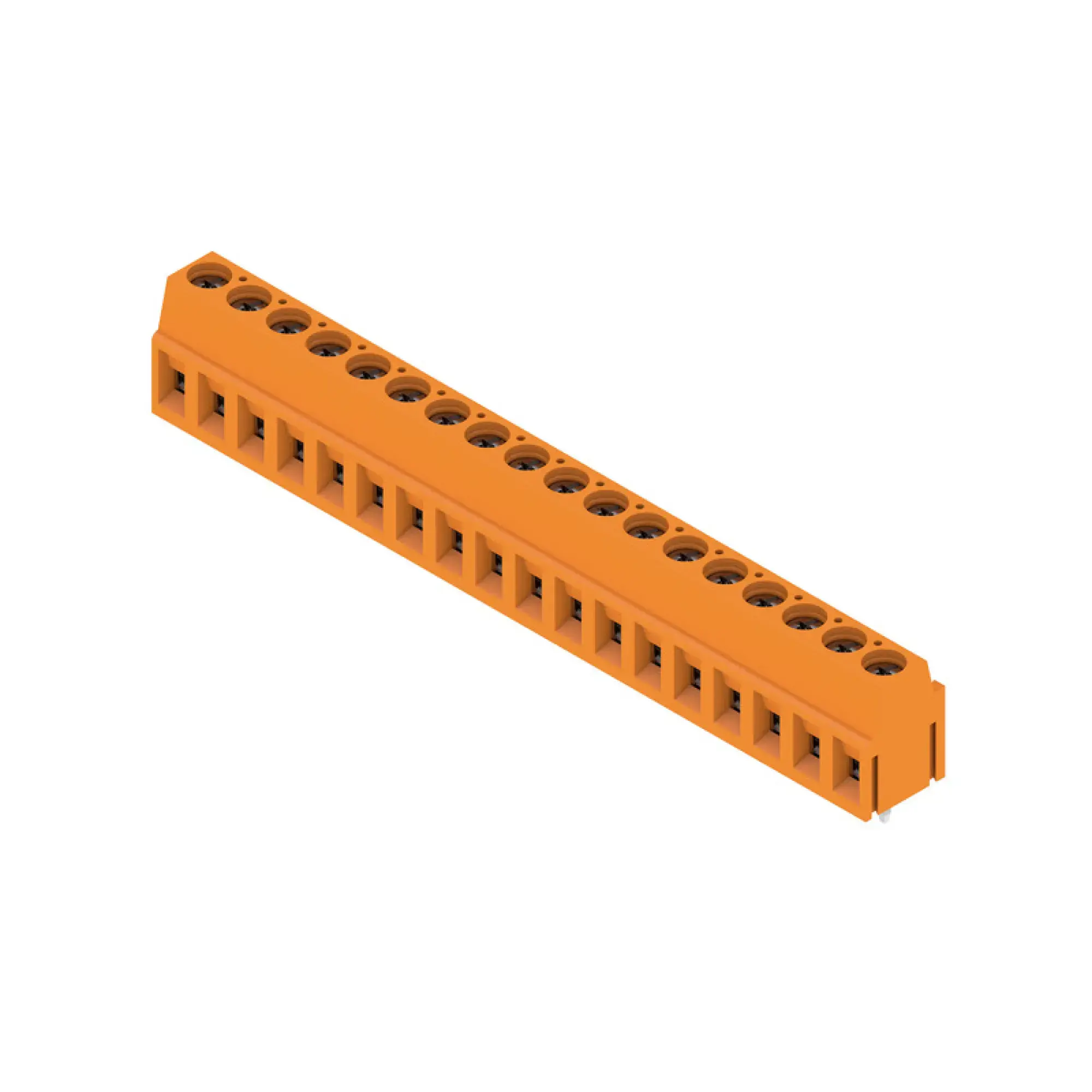 Weidmüller 1234140000 PCB terminal, 320 V, 17.5 A, Pitch in mm: 5.00, 2.5 mm², Number of poles: 18, Clamping yoke connection, THT solder connection, 90°, Box (img_001)
