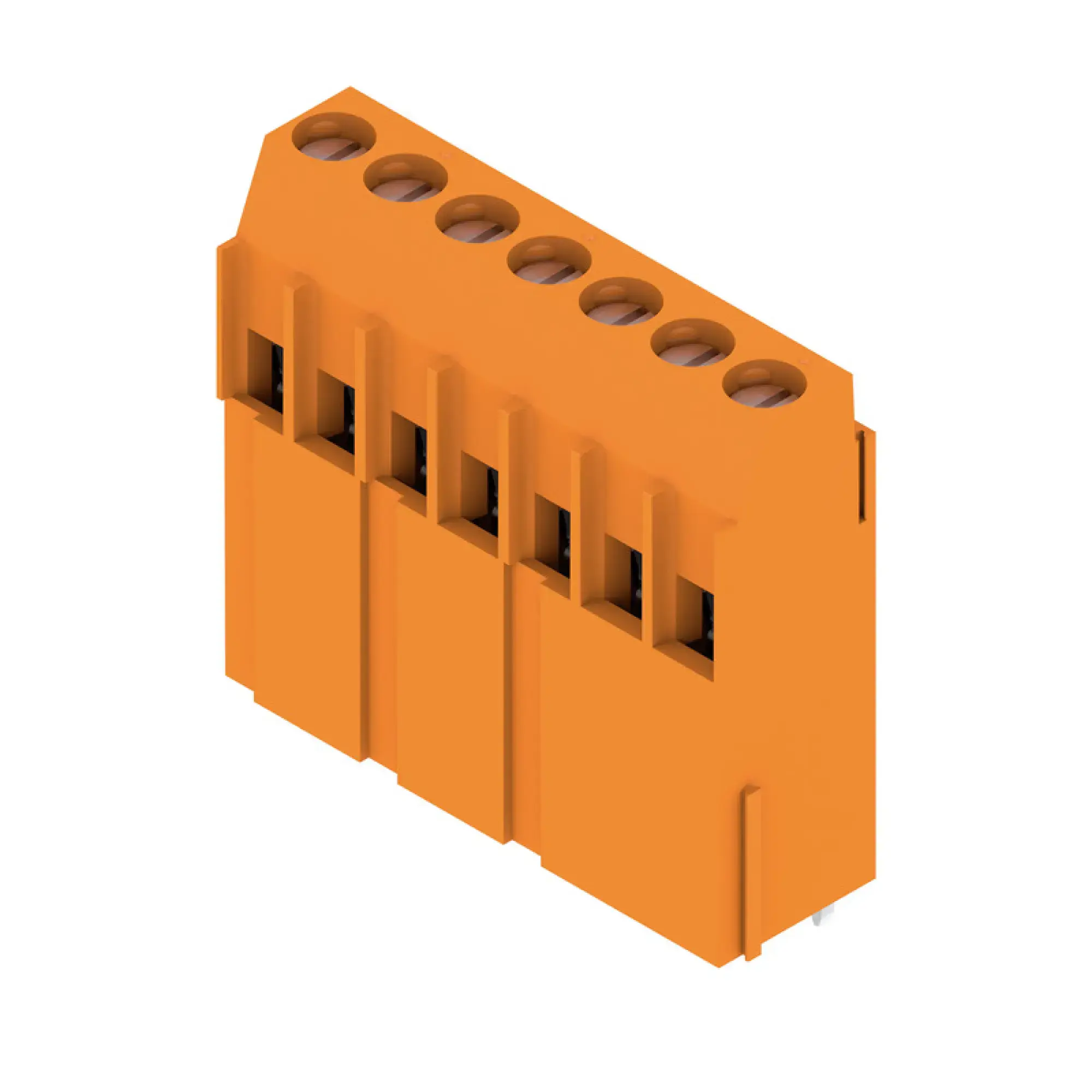 Weidmüller 1975300000 PCB terminal, 320 V, 32.5 A, Pitch in mm: 5.00, 6 mm², Number of poles: 7, Clamping yoke connection, THT solder connection, 90°, Box (img_001) Weidmüller 1975300000 PCB terminal, 320 V, 32.5 A, Pitch in mm: 5.00, 6 mm², Number of poles: 7, Clamping yoke connection, THT solder connection, 90°, Box (img_001)