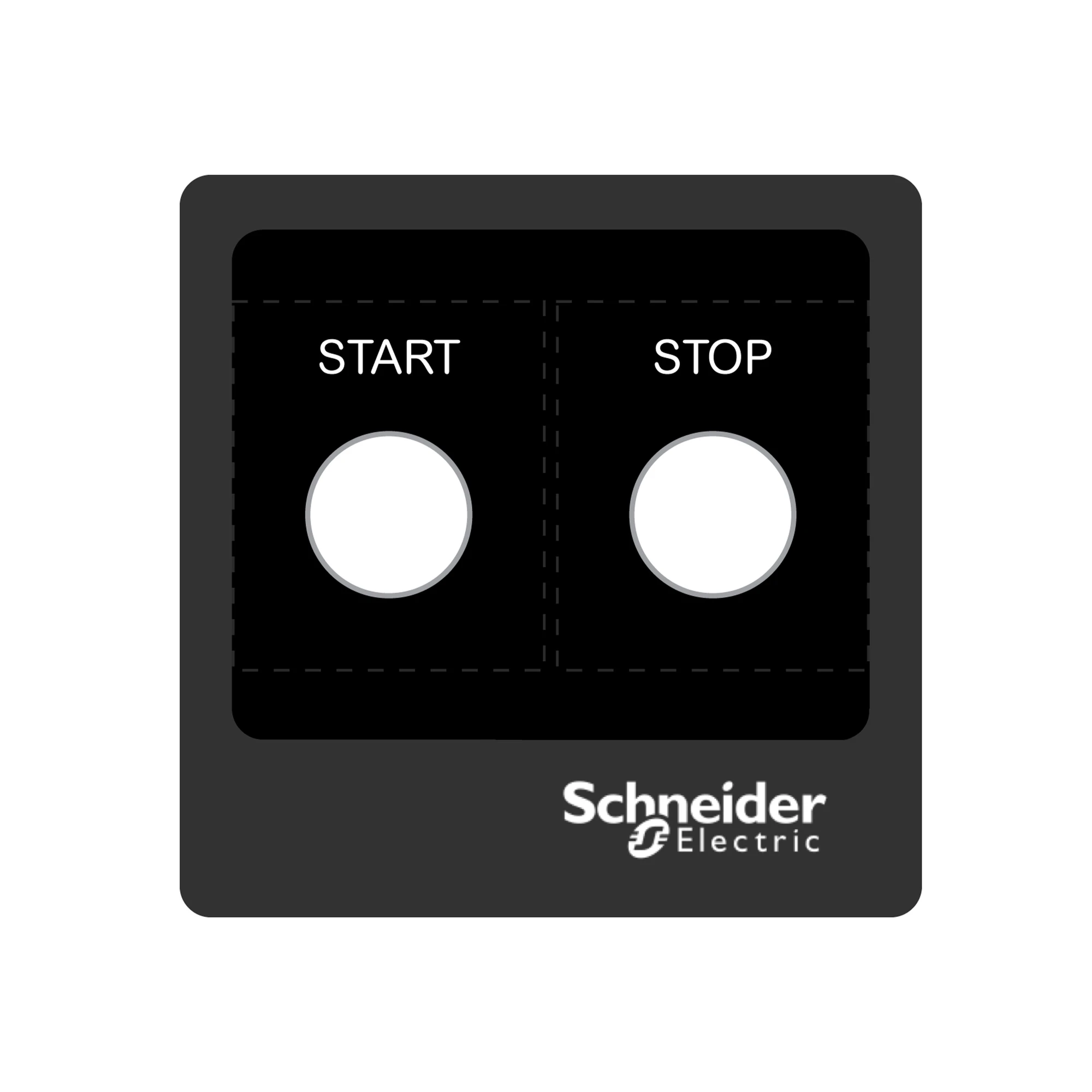 Schneider Electric ZBYLEG101001 Labeling field 100x100mm, for sticking on, with labeling START STOP (img_001)