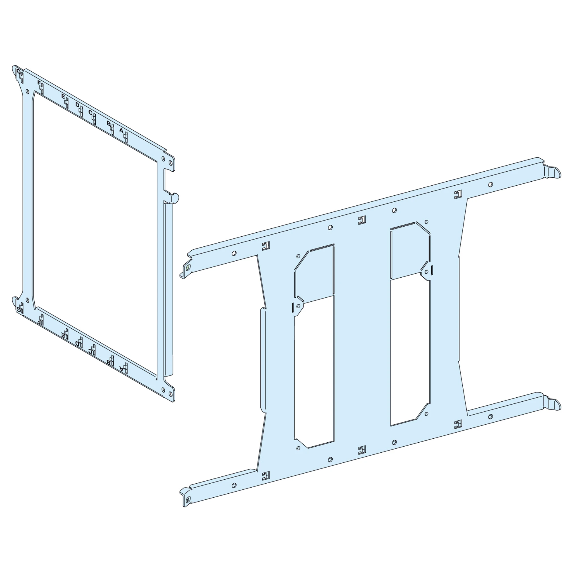 Schneider Electric LVS03480 PrismaSeT-P, Mounting Plate, ComPacT NS630b-1000 3-4 poles, Tipping lever, Fixed-mounting, horizontal, Width=650mm H=7 Modules (img_001) Schneider Electric LVS03480 PrismaSeT-P, Mounting Plate, ComPacT NS630b-1000 3-4 poles, Tipping lever, Fixed-mounting, horizontal, Width=650mm H=7 Modules (img_001)