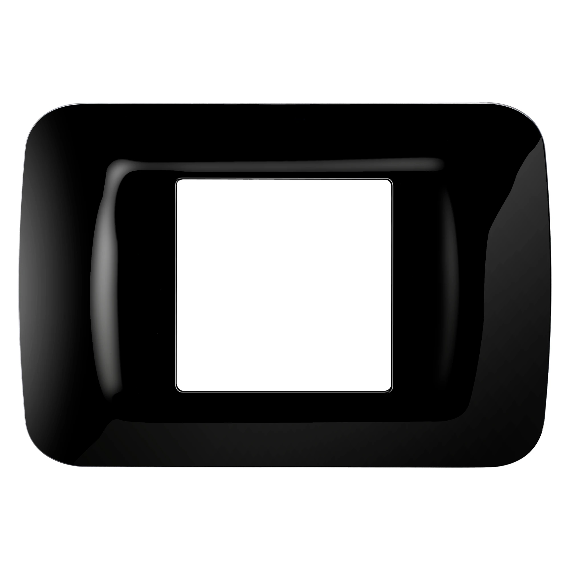 GEWISS GW22512 TOP SYSTEM PLATE - IN TECHNOPOLYMER GLOSS FINISHING - 2 GANG - TONER BLACK - SYSTEM (img_001)