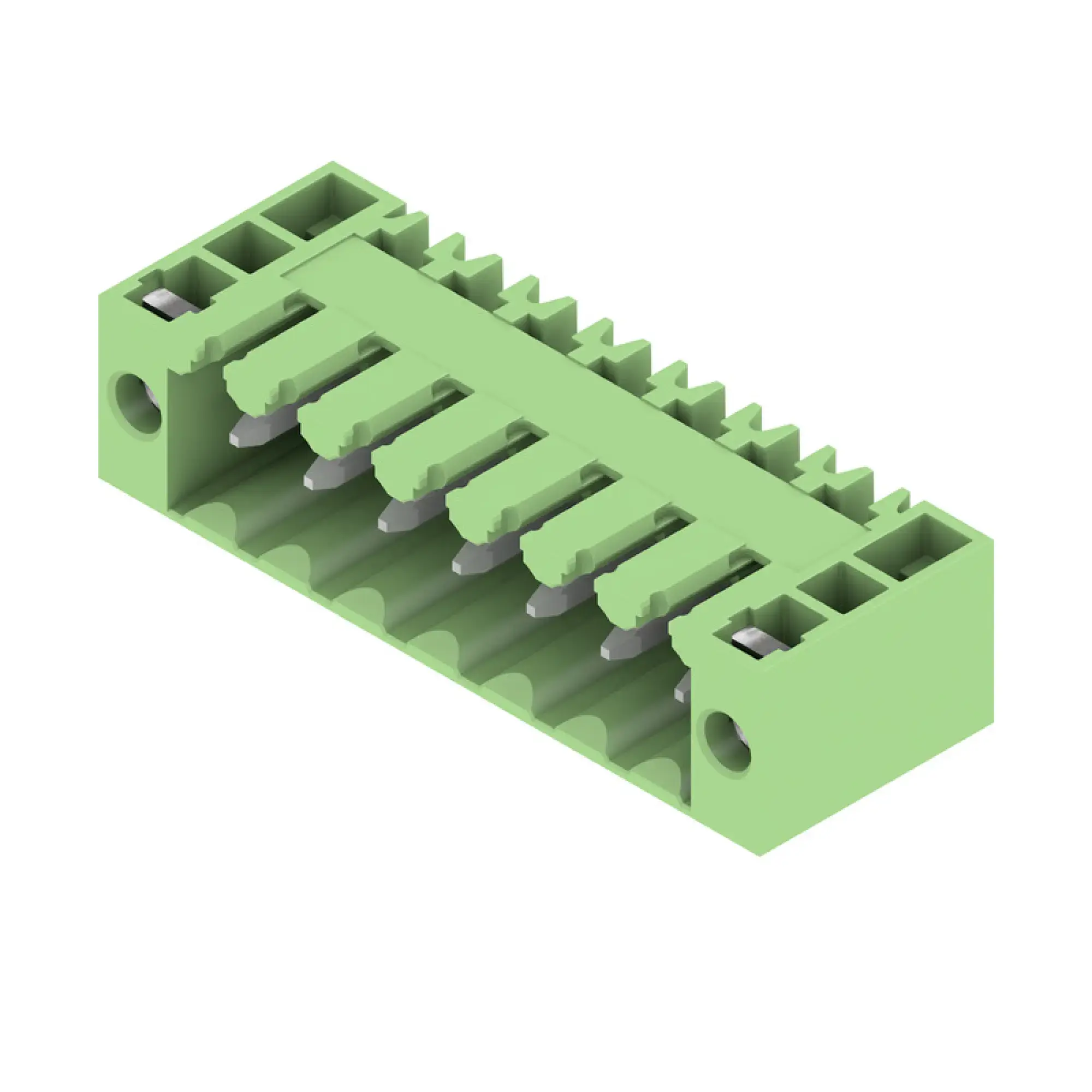 Weidmüller 1393090000 PCB connector (board connection), 160 V, 17 A, Pitch in mm: 3.50, Number of poles: 7, THT solder connection, Box (img_001)