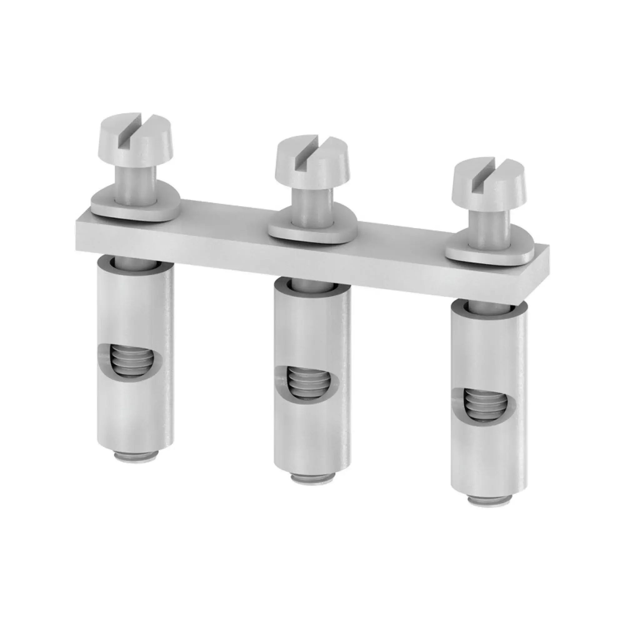 Weidmüller 0457600000 Cross-connector (terminal), when screwed in, grey, 76 A, Number of poles: 3, Pitch in mm: 6.00, Insulated: No, Width: 29.8 mm (img_001)