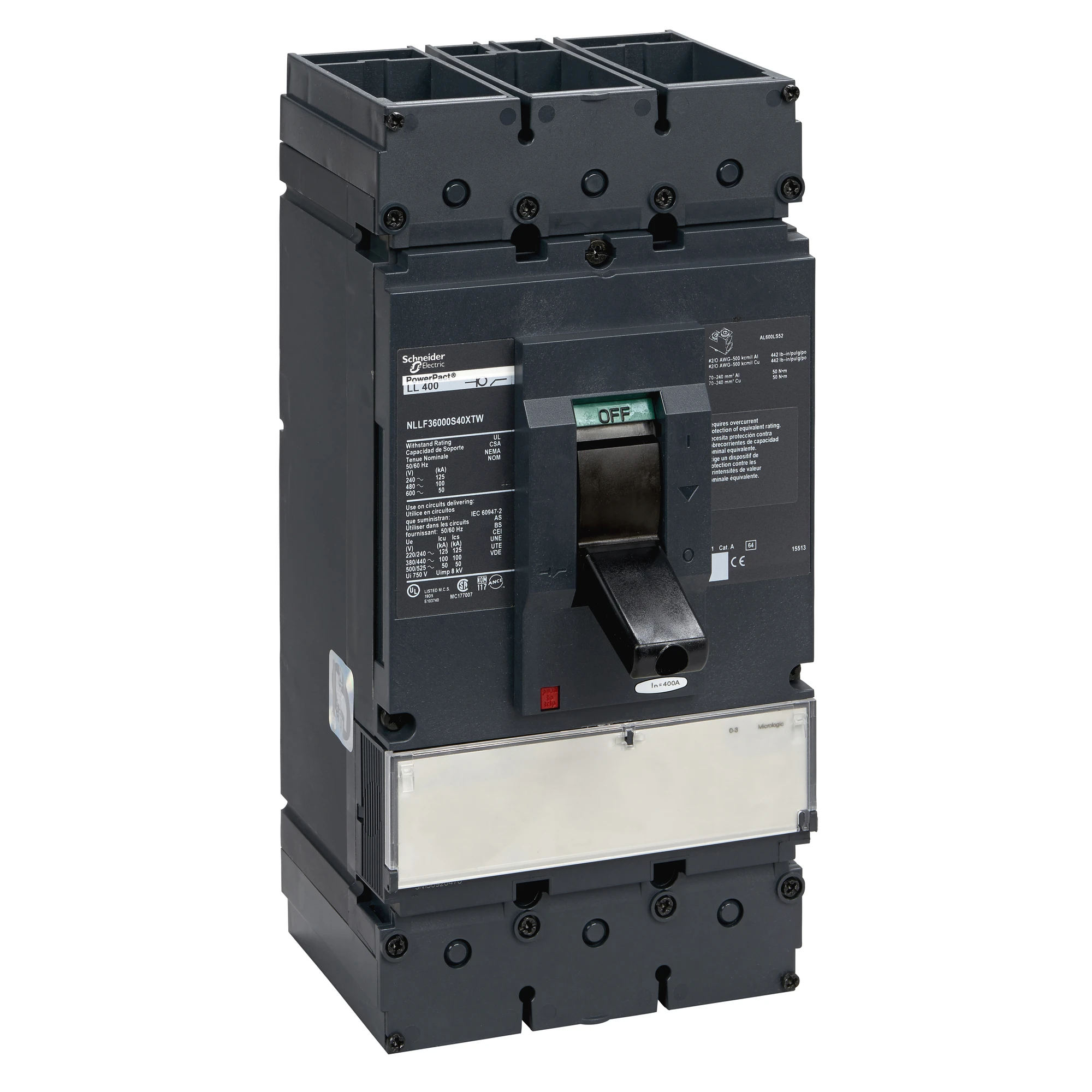 Schneider Electric NLLF36000S40XTW Load Disconnect Switch – PowerPact Multistandard – L-frame – 400 A – 125 kA (img_001) Schneider Electric NLLF36000S40XTW Load Disconnect Switch – PowerPact Multistandard – L-frame – 400 A – 125 kA (img_001)