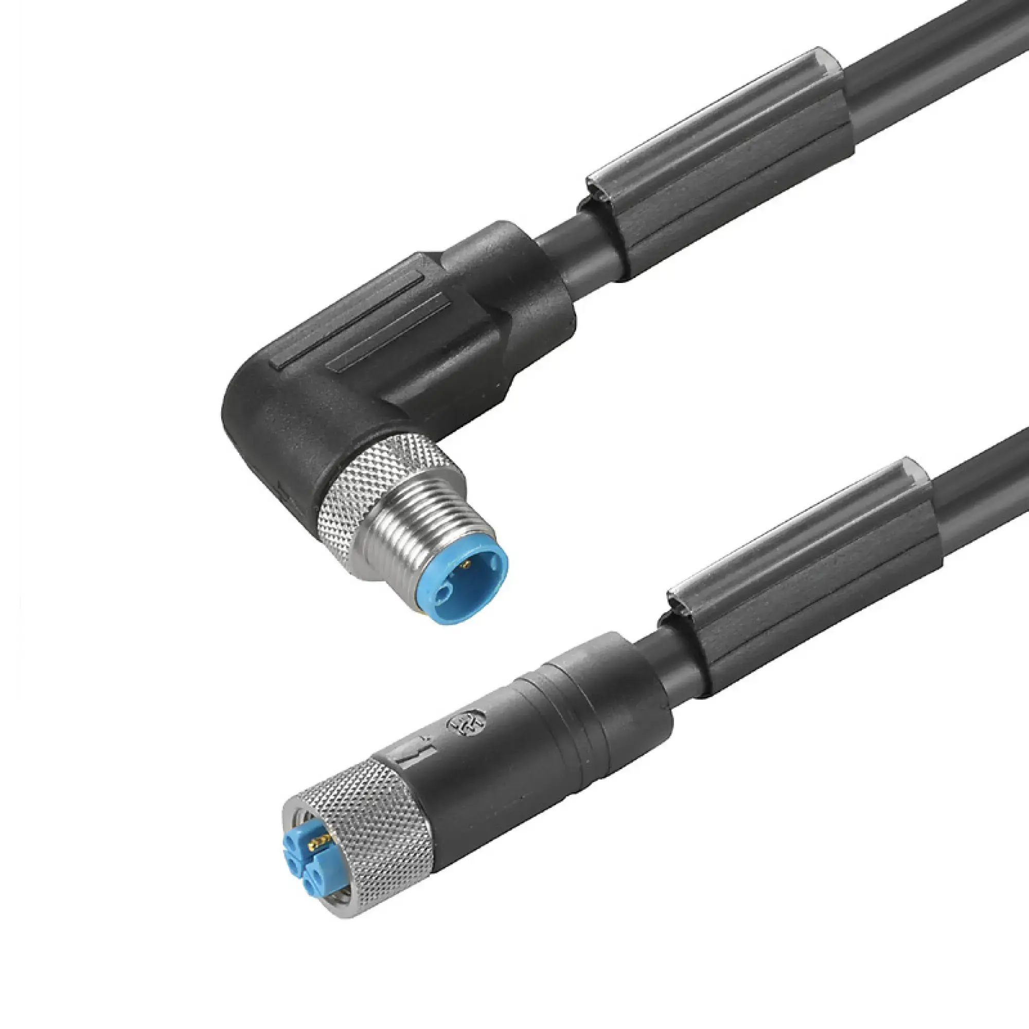 Weidmüller 2455271000 Sensor-actuator Cable (assembled), Connecting line, M12 / M12, Number of poles: 5, pin, straight - socket, 90°, LED: No, Cable length: 10 m, Shielded: (img_001)