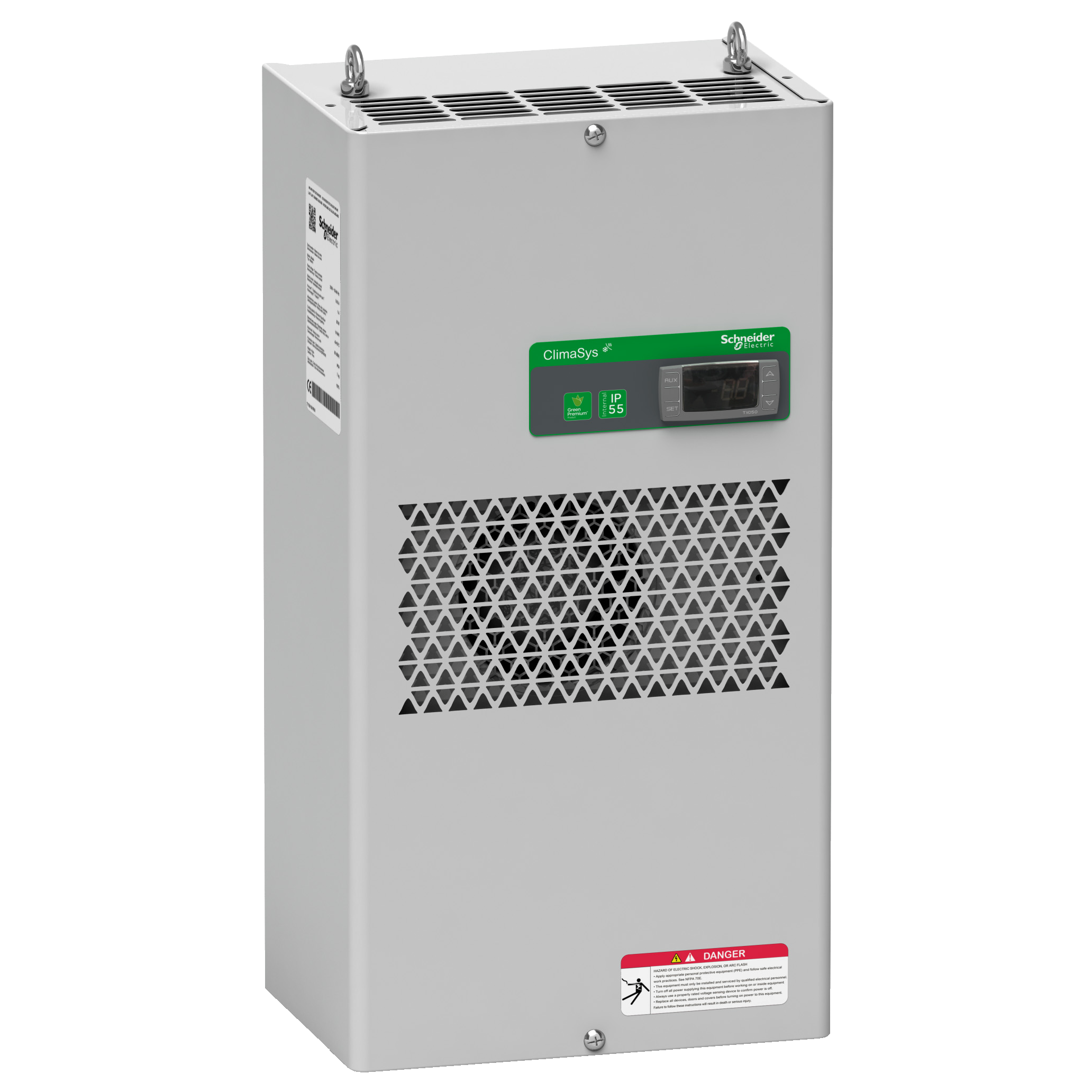 Schneider Electric ClimaSys Standard Cooling Unit Cabinet Side, 640 W at 230V Schneider Electric ClimaSys Standard Cooling Unit Cabinet Side, 640 W at 230V