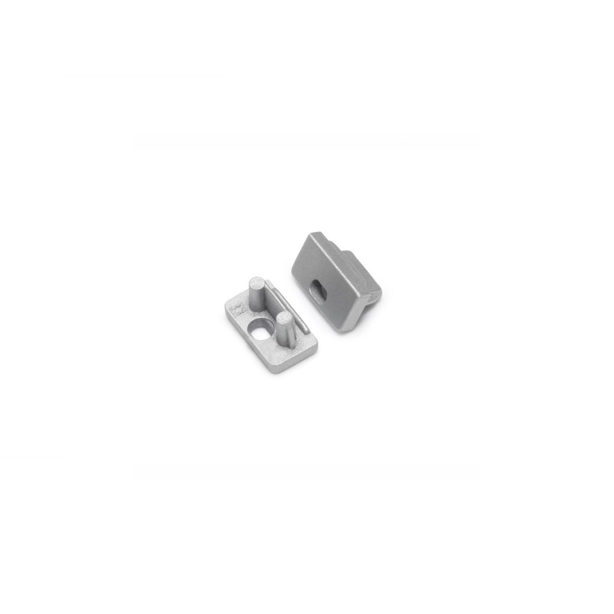 WSU Lights Endcap with Cable opening Slim 8mm silver (2 Piece)