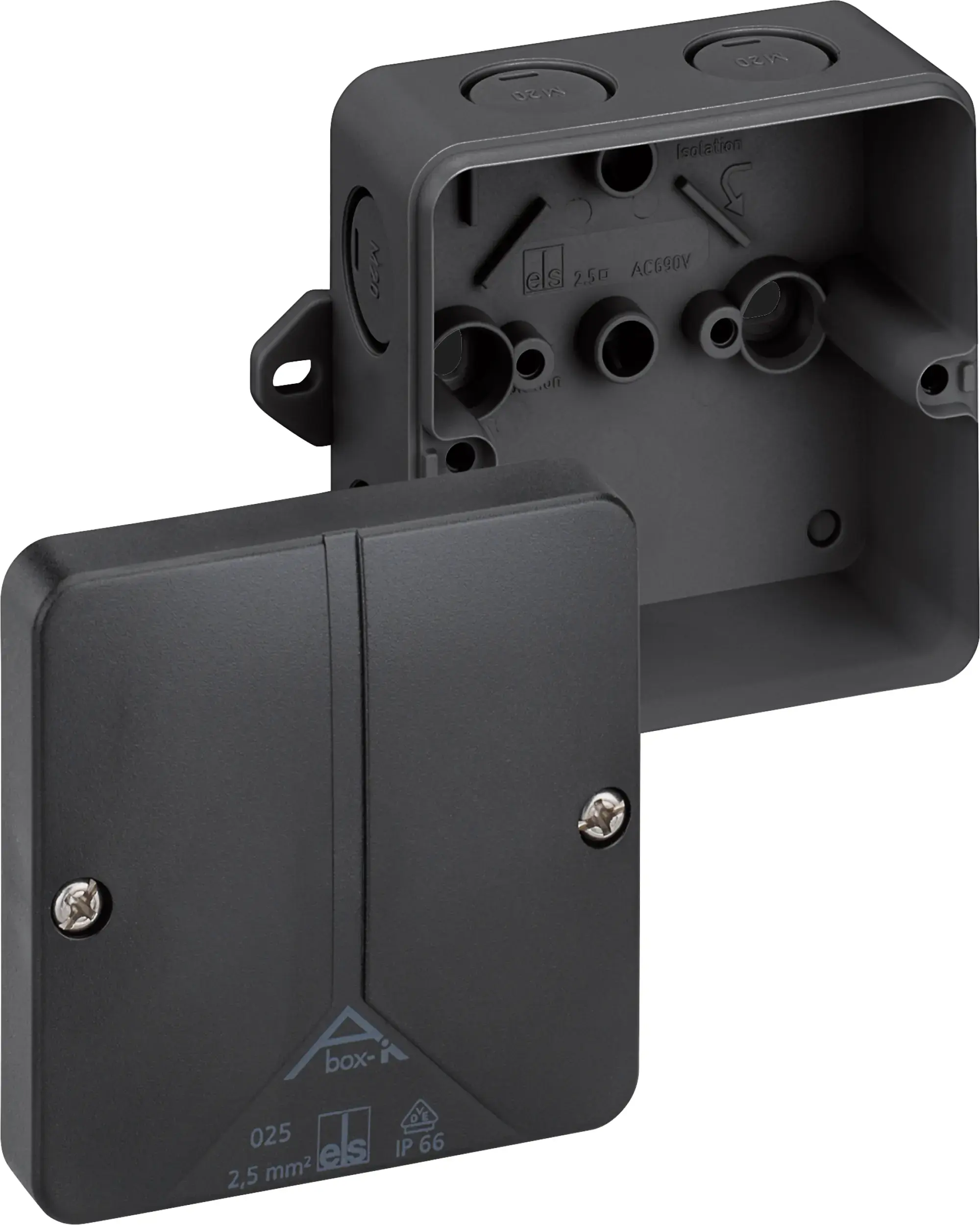 Spelsberg 49990301 Junction box, Type of protection IP66, max. 2,5², Impact strength IK08, Protection class II, Ui 690V AC, DLG, DNV, VDE, Halogen free (img_001)