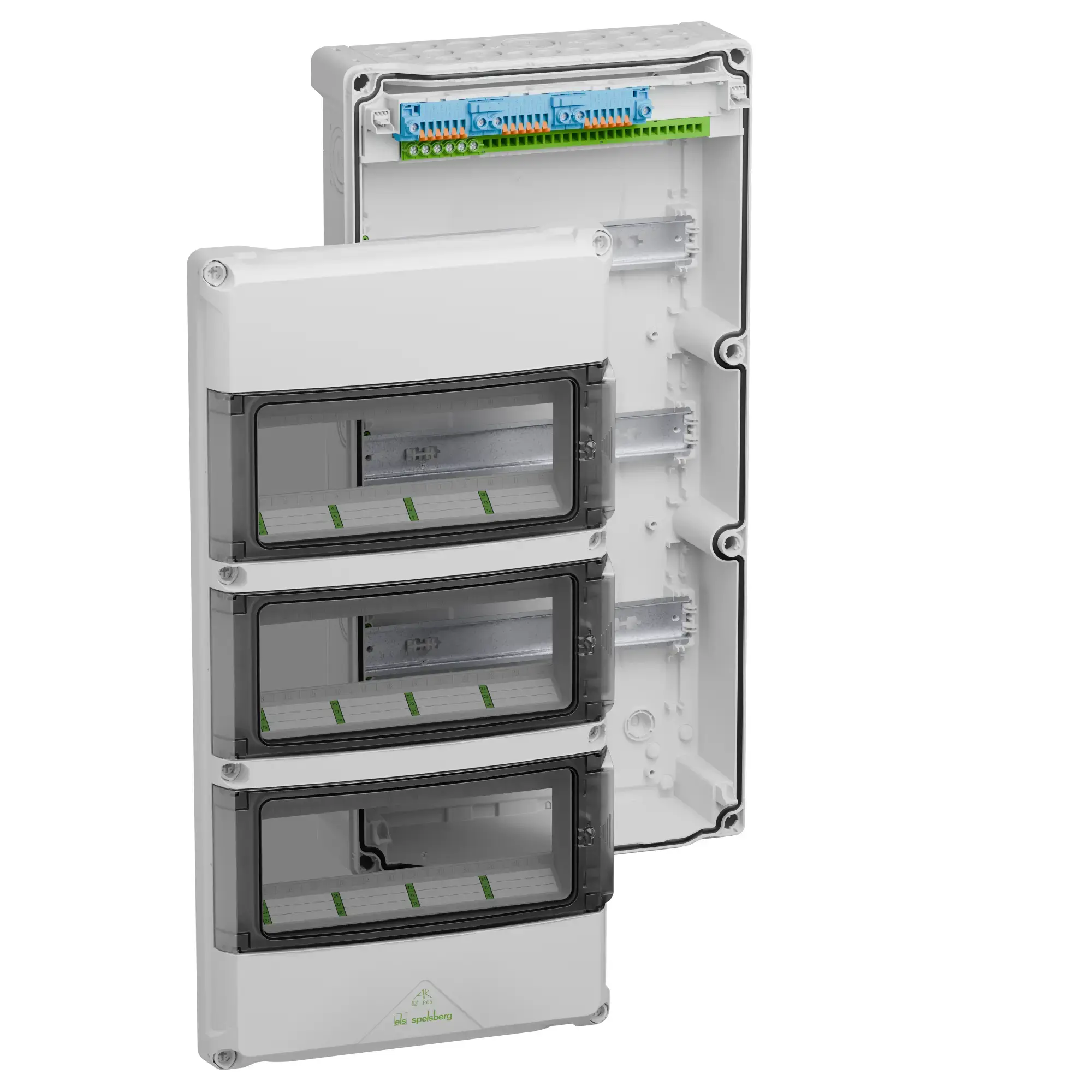 Spelsberg 73443601 Small distributions boards, grey, Type of protection IP65, 36 TE, Impact strength IK08, Protection class II, Rated voltage 400V AC, Halogen free (img_001) Spelsberg 73443601 Small distributions boards, grey, Type of protection IP65, 36 TE, Impact strength IK08, Protection class II, Rated voltage 400V AC, Halogen free (img_001)