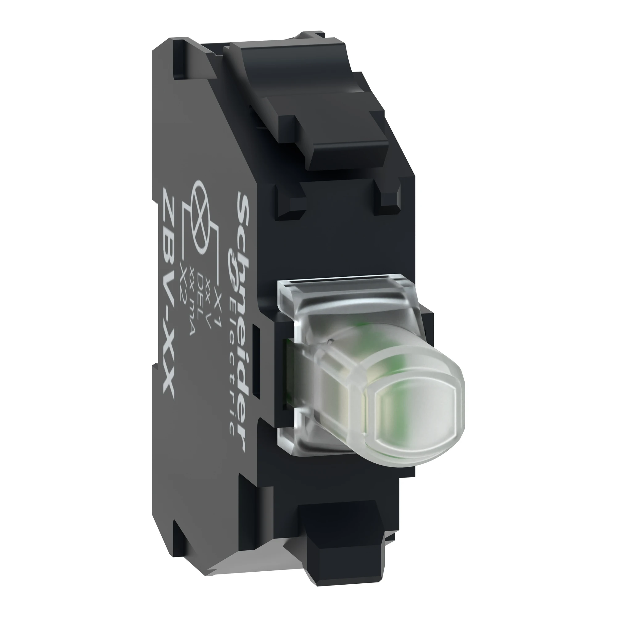 Schneider Electric ZBVJ1 Universal LED Module, Harmony XB4 and XB5, 22mm, 30mm, white, screw terminal, 12V AC/DC (img_001)