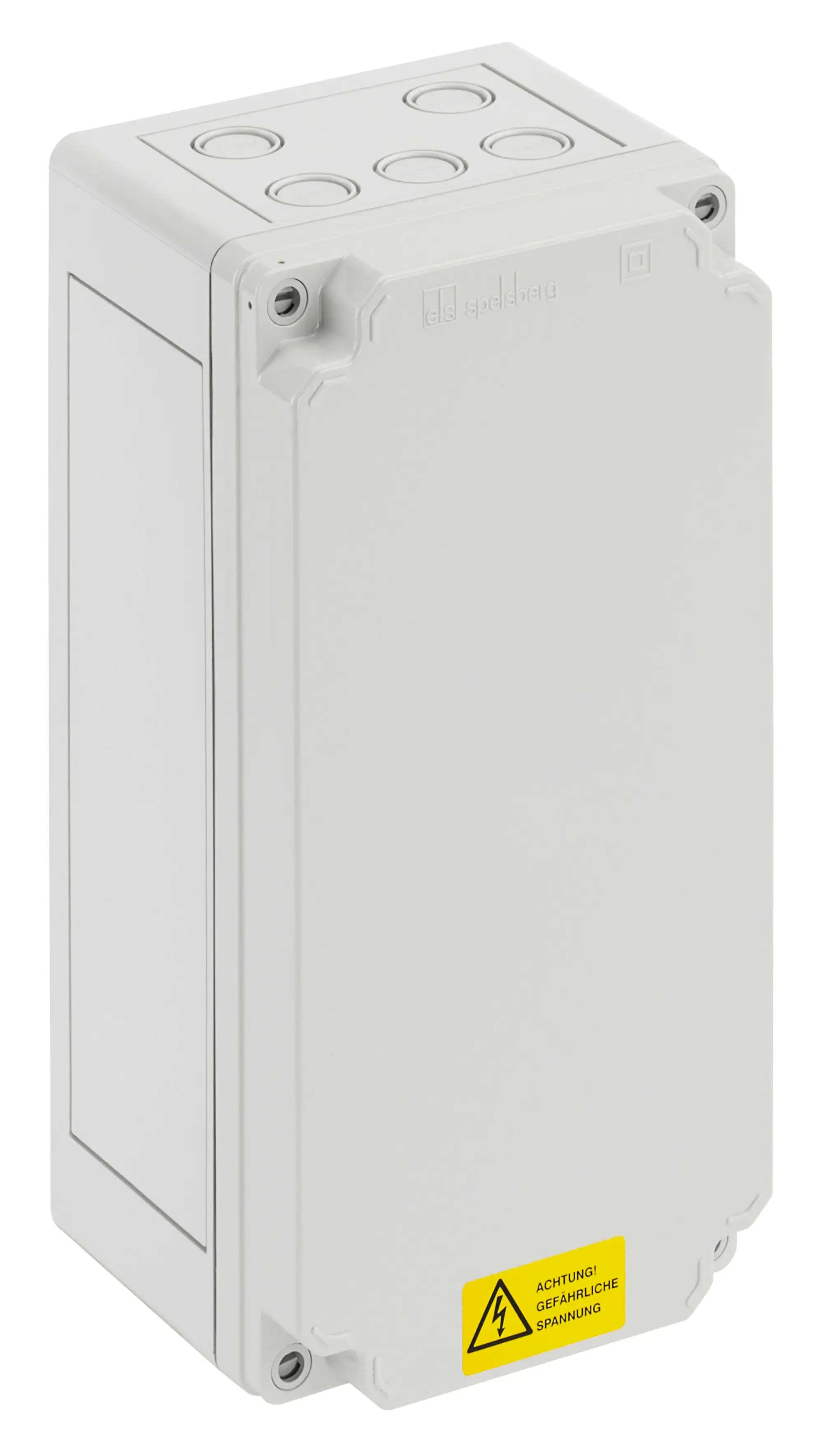 Spelsberg 59302301 Small cable house junction box, Type of protection IP54, Impact strength IK07, Protection class II, Rated voltage 400V AC, VDE, Halogen free (img_001)