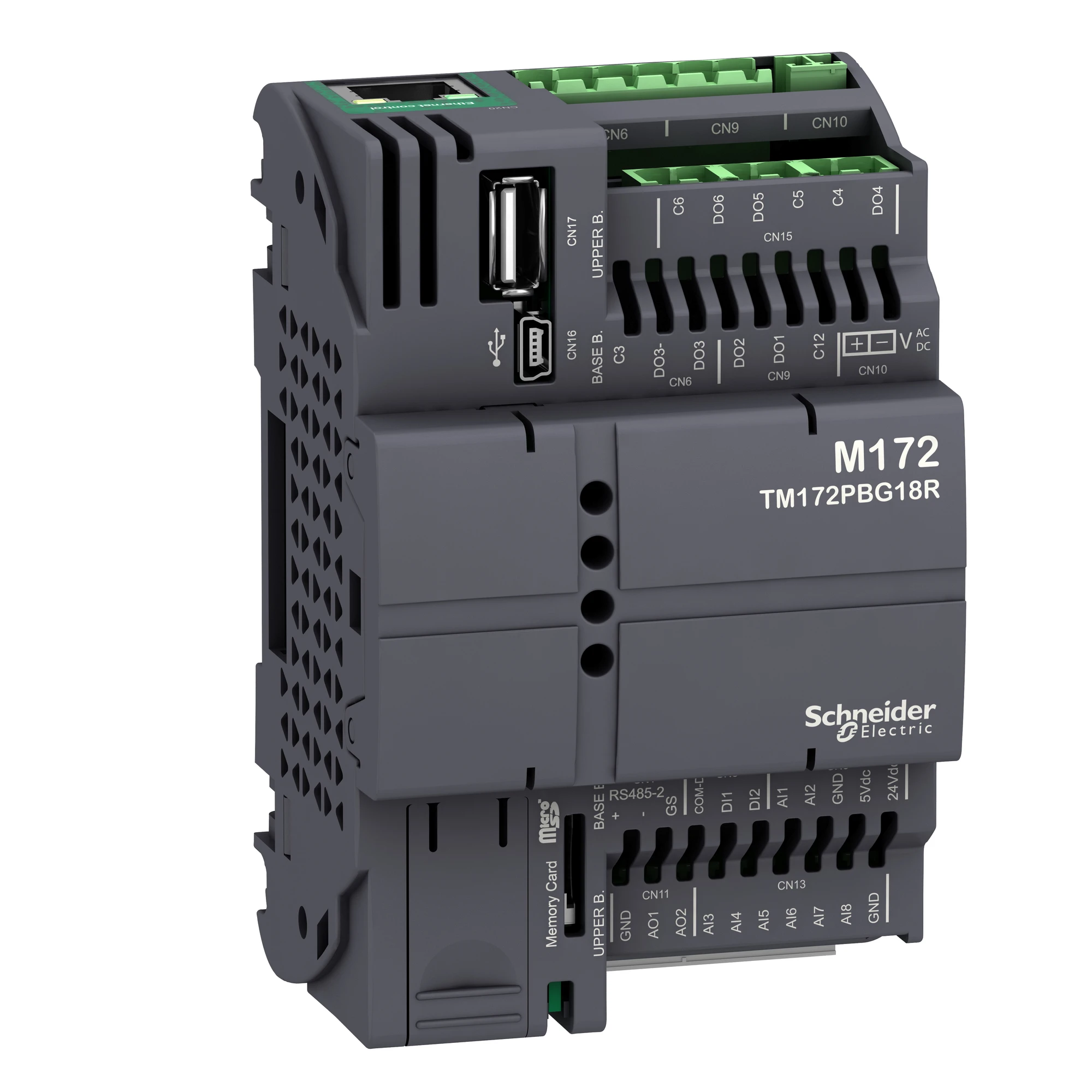 Schneider Electric TM172PBG18R PLC control, Modicon M172 Performance, 18 I/O, Ethernet, Modbus, BACnet, Webvisu, 24 VAC/DC (img_001)
