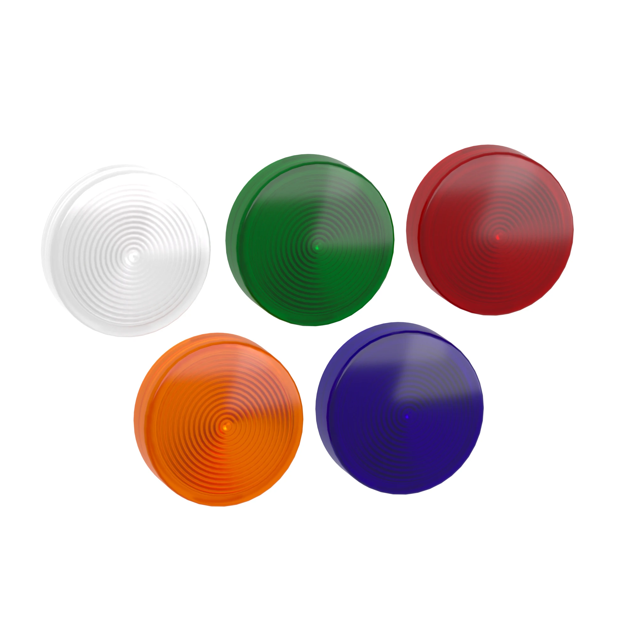 Schneider Electric ZB4BV003 Signal lamp, Front element, Harmony XB4, Metal, 22mm, 5 colored domes, for universal LED, smooth dome (img_001)