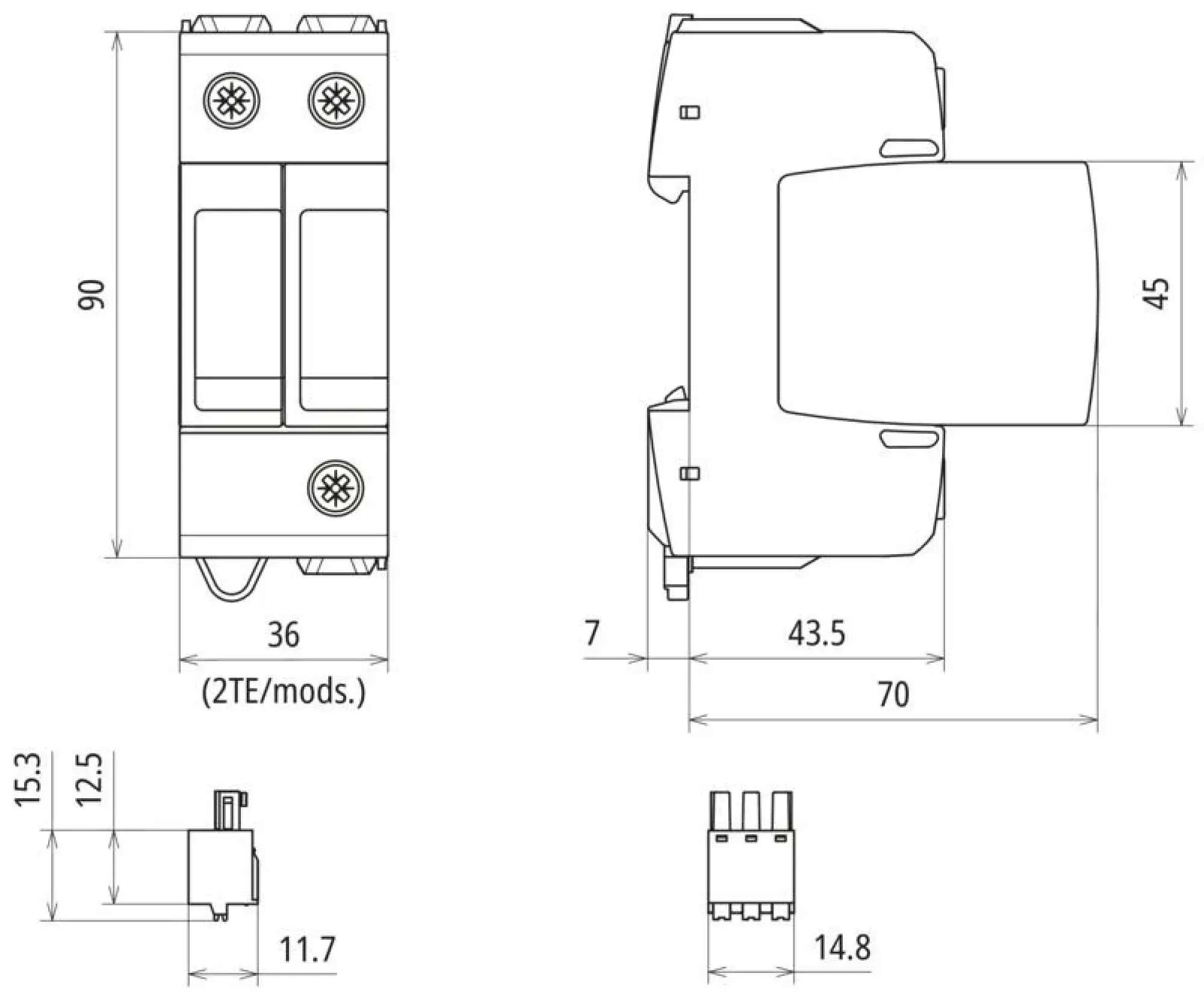 Dehn 943220 Ueberspannungsableiter Typ 2 DEHNguard MD 2-polig fuer TN-Systeme mit ACI (img_002)