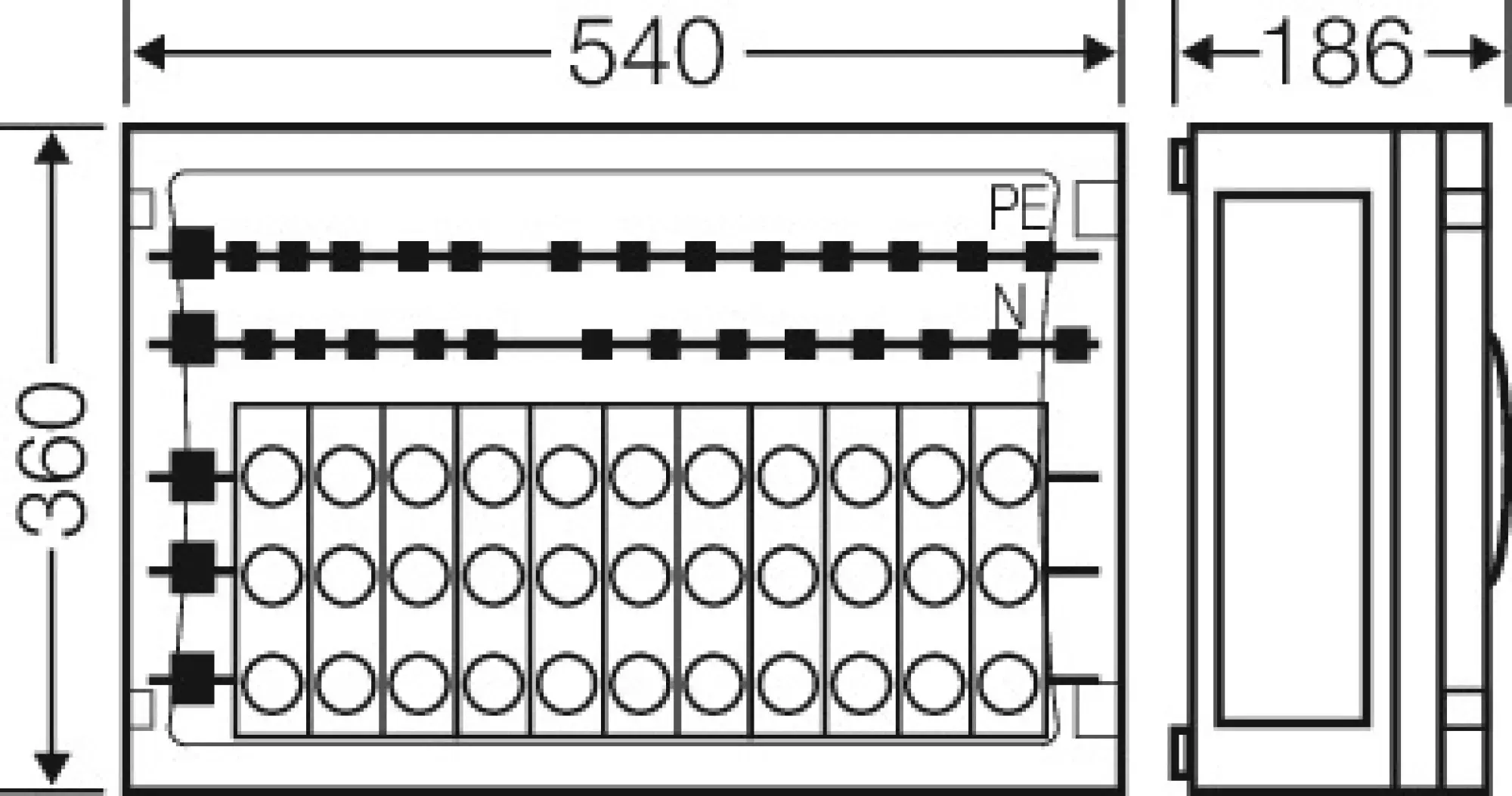Hensel 68000117 ENYSTAR-Sicherungsgehäuse, 12x3x63A D02 auf Sammelschiene 250 A, 5polig FP 3435 (img_002) Hensel 68000117 ENYSTAR-Sicherungsgehäuse, 12x3x63A D02 auf Sammelschiene 250 A, 5polig FP 3435 (img_002)