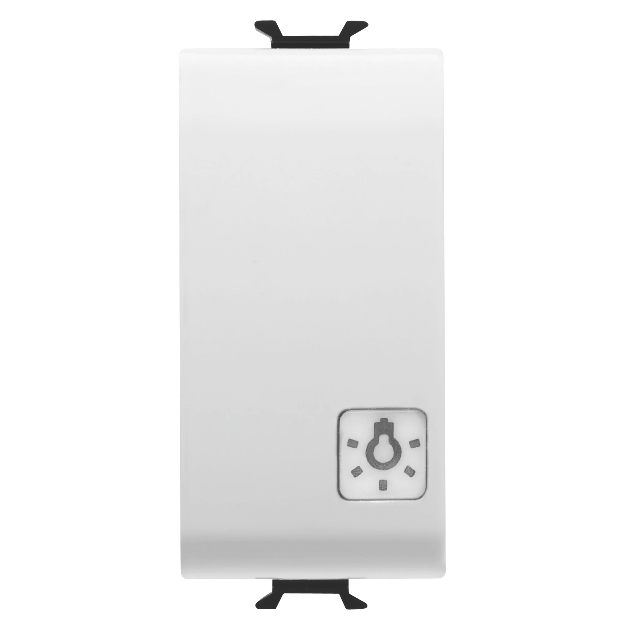 GEWISS GW10151 PUSH-BUTTON 1P 250V ac - NO 16A ILLUMINABLE - WITH REPLACEABLE NEUTRAL LENS - SYMBOL: LIGHT - 1 MODULE - GLOSSY WHITE - CHORUSMART (img_001)