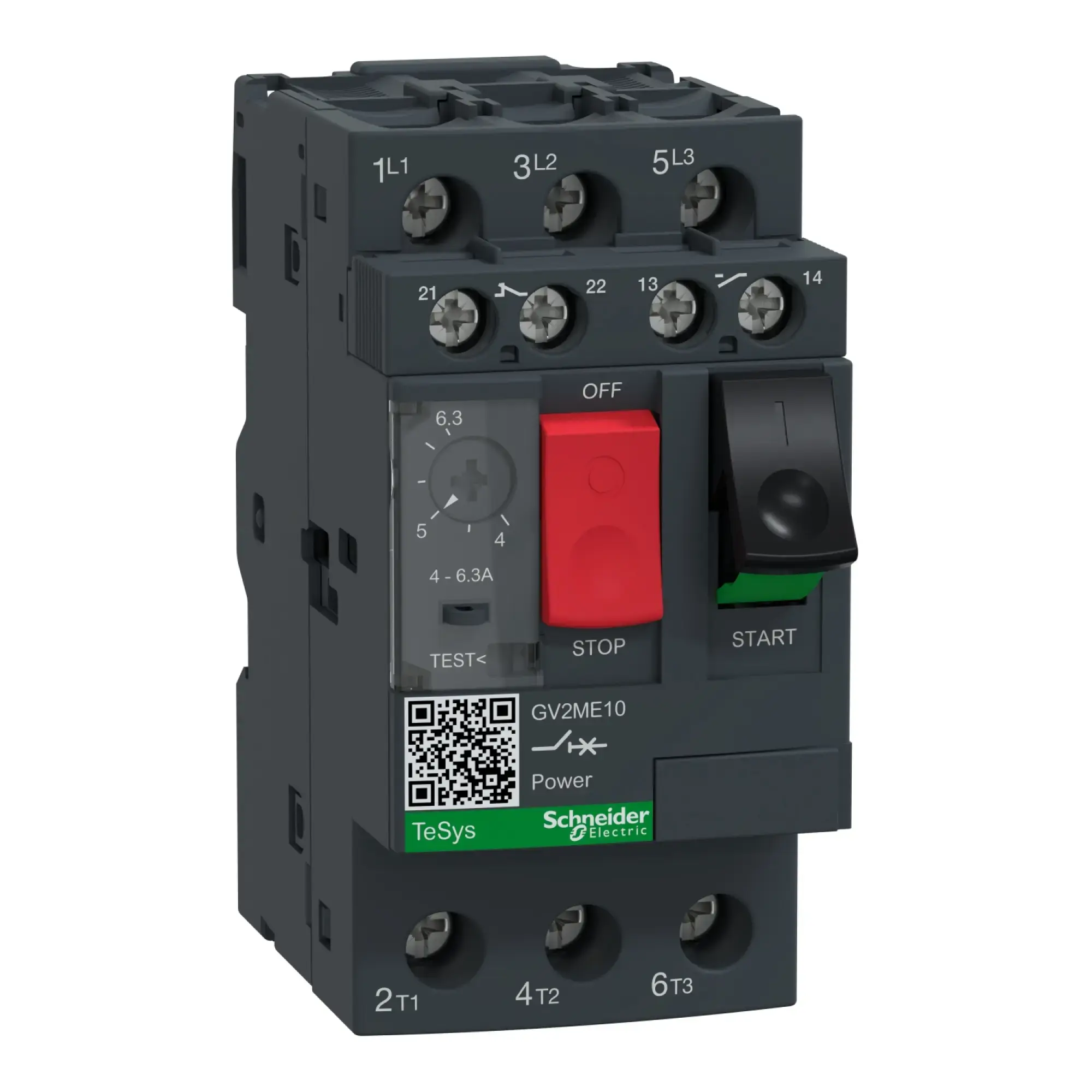 Schneider Electric GV2ME10AE11 Motor protection switch, 3p+1NC+1NO, 4-6.3A, push-button operation, screw connection (img_002)