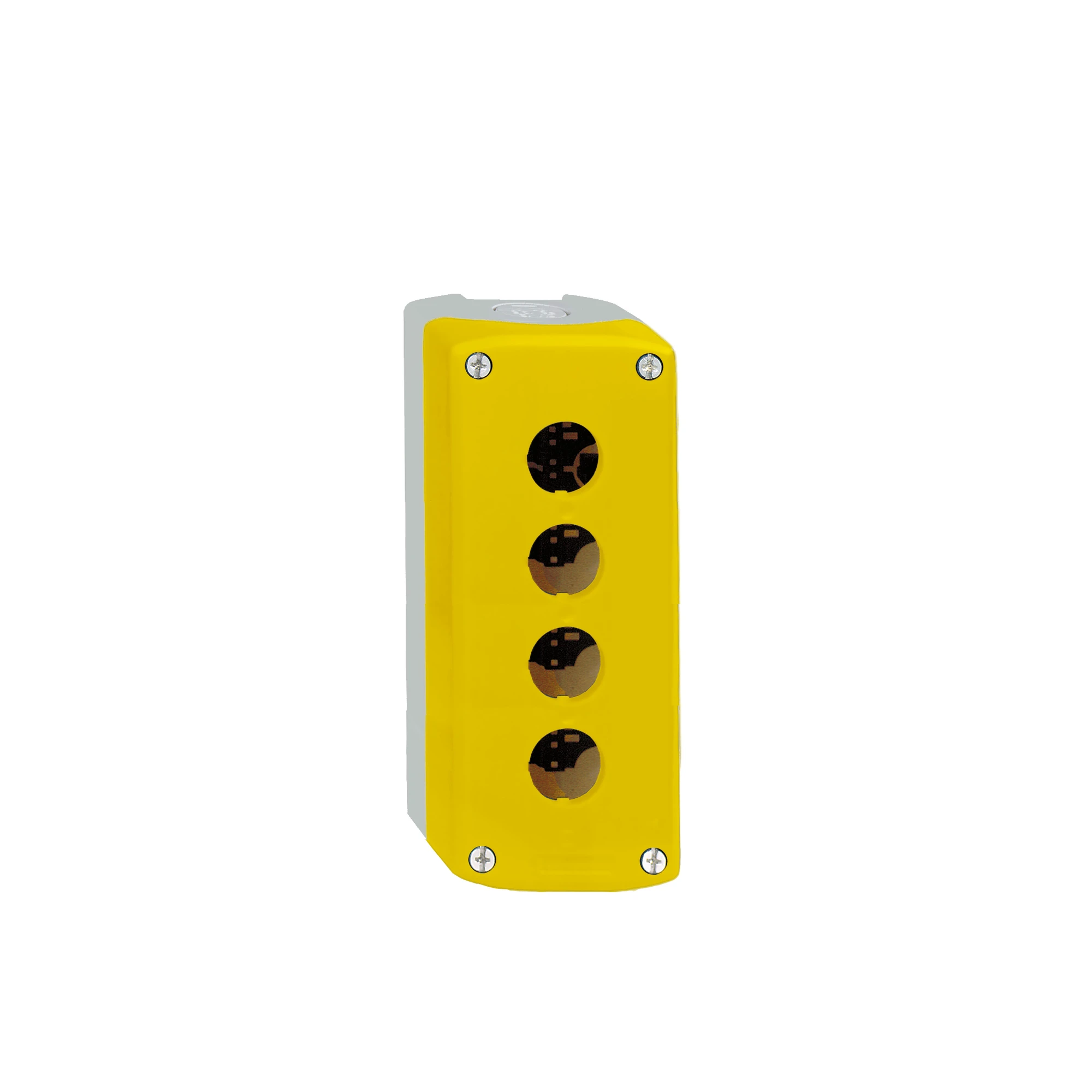 Schneider Electric XALK04 Empty enclosure, Harmony XALK, plastic, light grey, yellow, 4 holes, 22mm (img_001) Schneider Electric XALK04 Empty enclosure, Harmony XALK, plastic, light grey, yellow, 4 holes, 22mm (img_001)