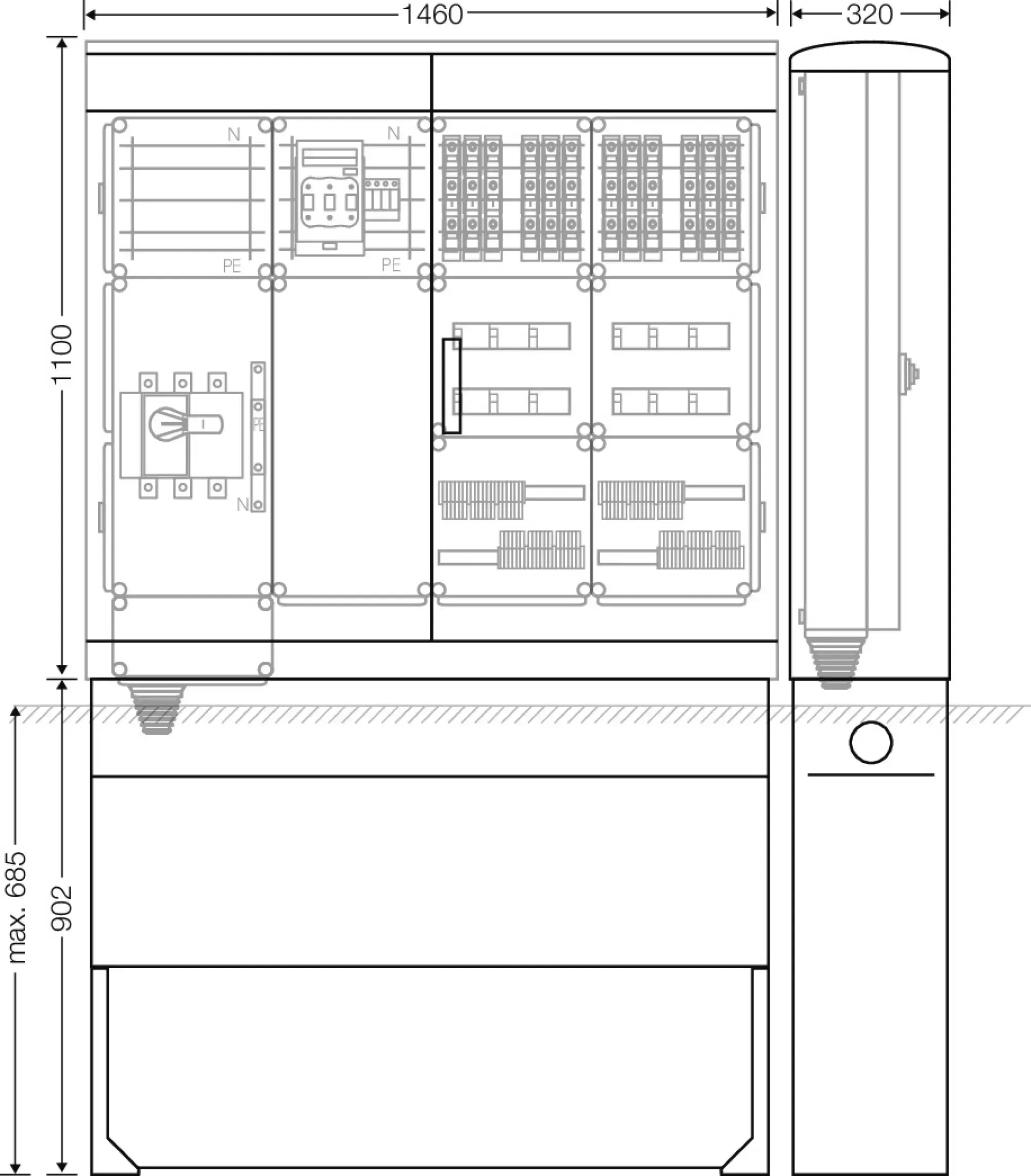 Hensel 65000124 Ladeverteiler für bis zu 12 Ladepunkte à 11kW Mi EV 11kW 12111 (img_002)