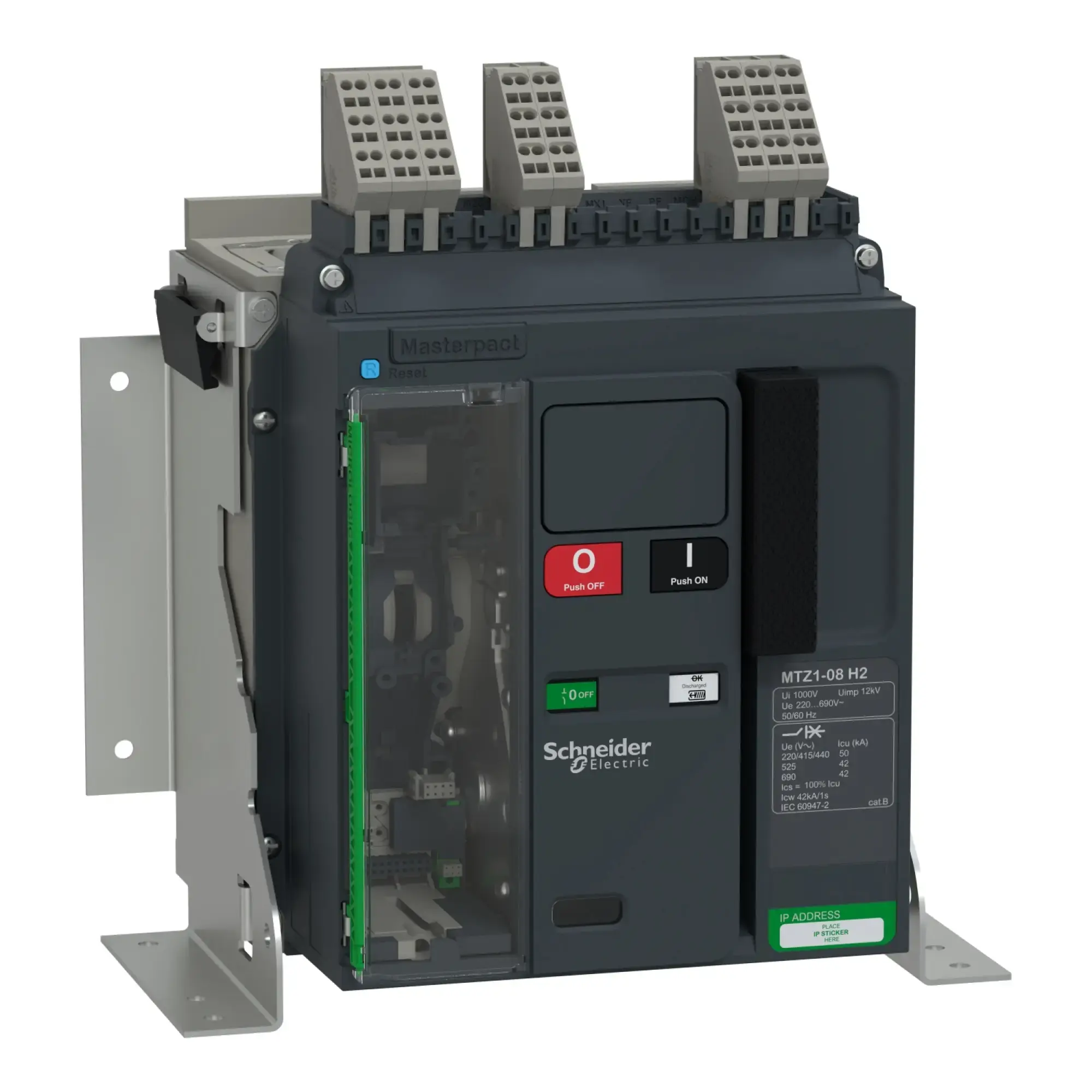 Schneider Electric LV947123 MasterPacT MTZ1 08 800A H2 50kA/440VAC (Icu) 3P Grundschalter Festeinbau für MicroLogic Active (img_002) Schneider Electric LV947123 MasterPacT MTZ1 08 800A H2 50kA/440VAC (Icu) 3P Grundschalter Festeinbau für MicroLogic Active (img_002)